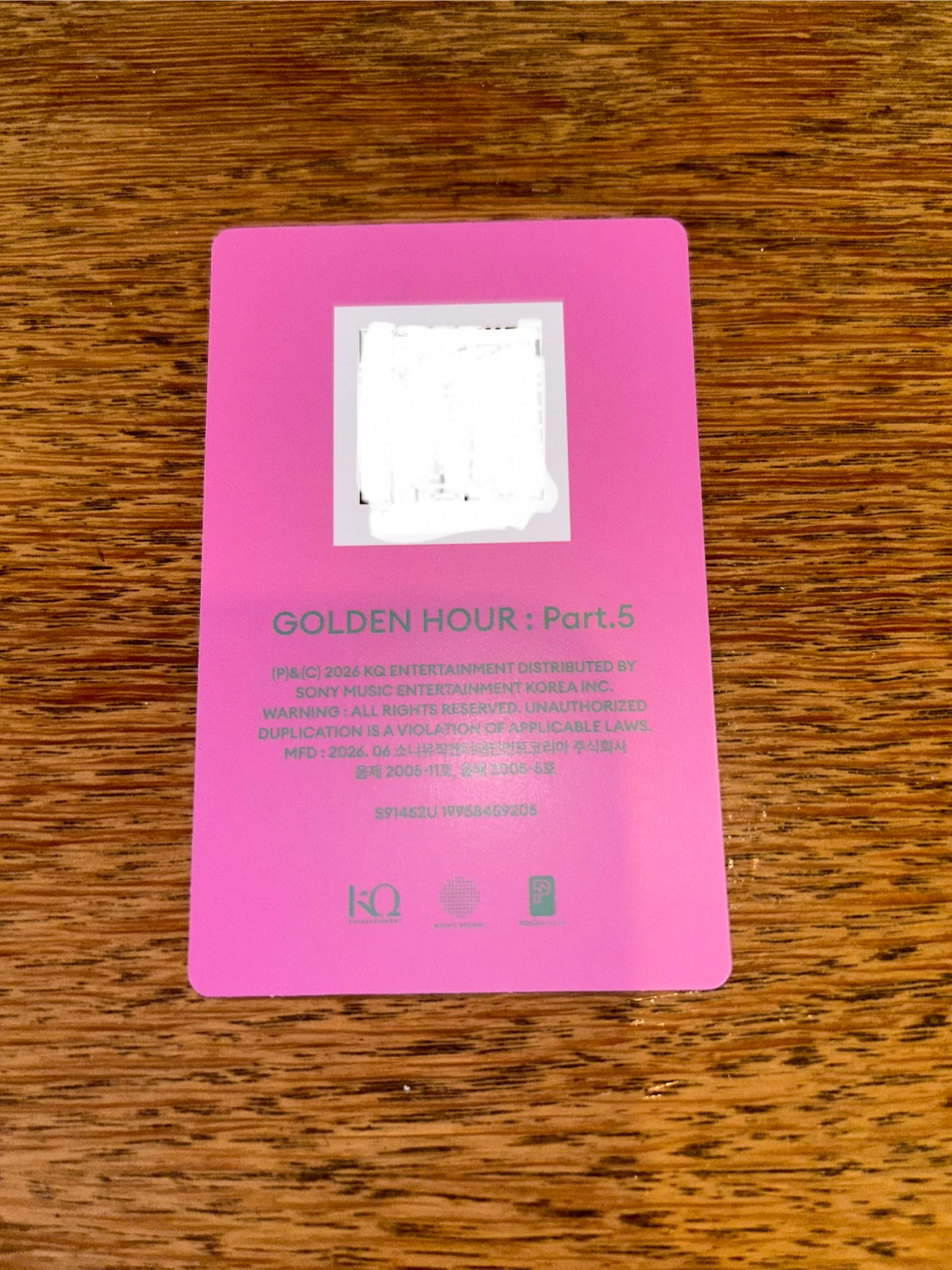 ATEEZ Yeosang ATEEZ - Yeosang - GOLDEN HOUR : Part.5 Album album photocard poca album A version qr card listing photo 2