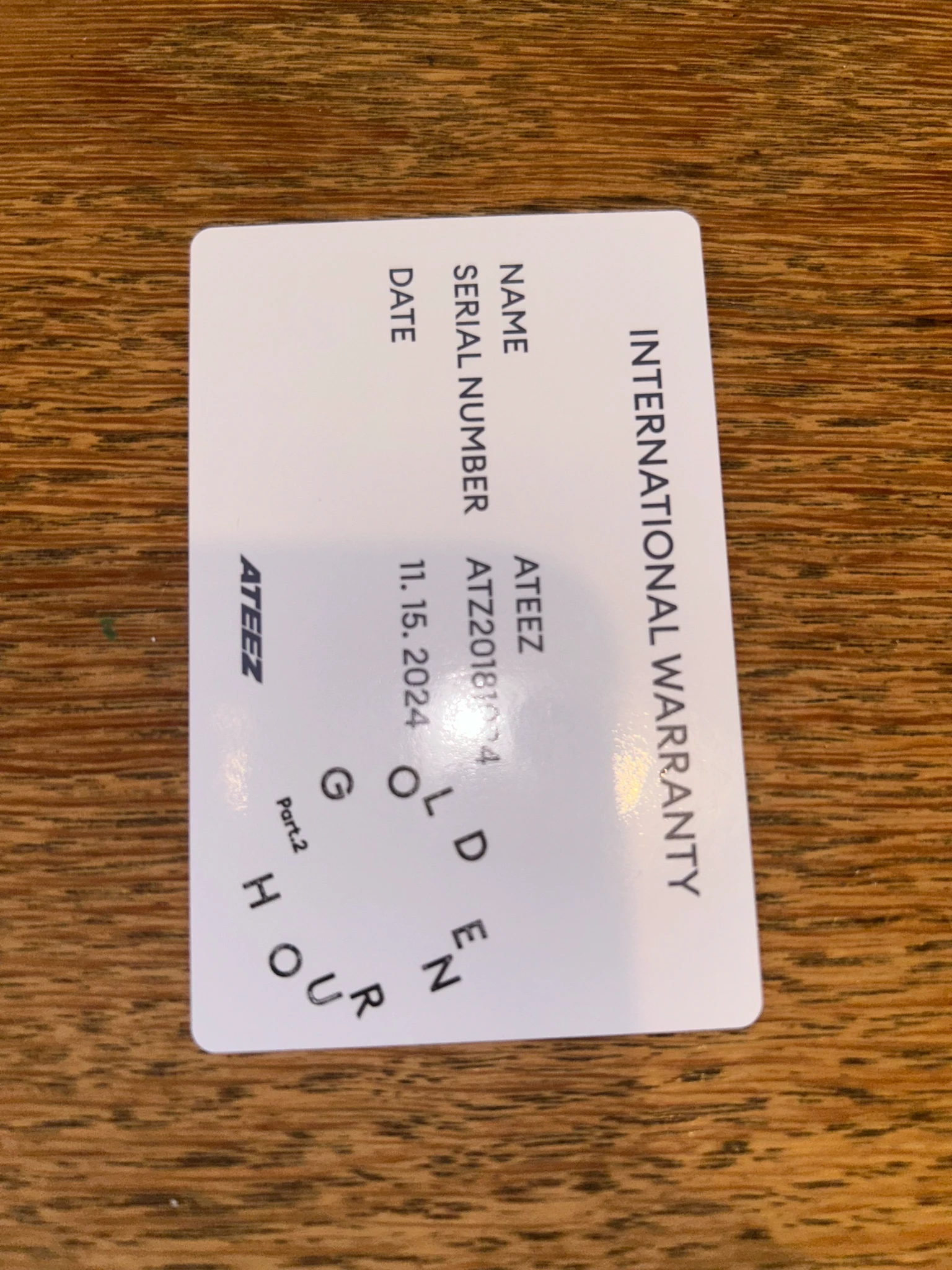 ATEEZ Mingi ATEEZ - Mingi - Golden Hour : Part 2 Album album photocard To Ver. Z Ver listing photo 2