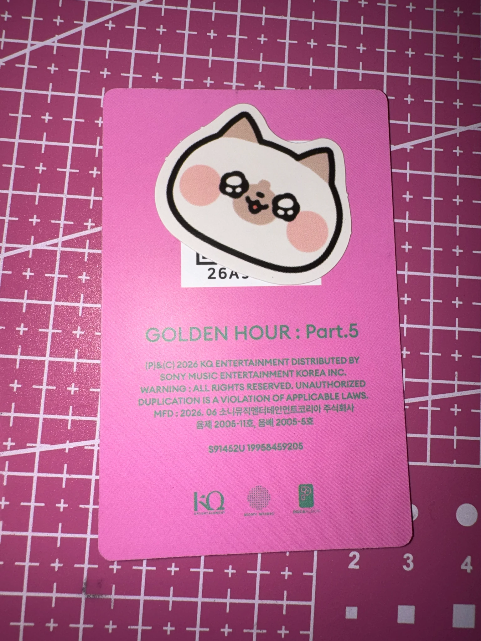 ATEEZ Jongho ATEEZ - Jongho - GOLDEN HOUR : Part.5 Album album photocard poca album A version qr card listing photo 2