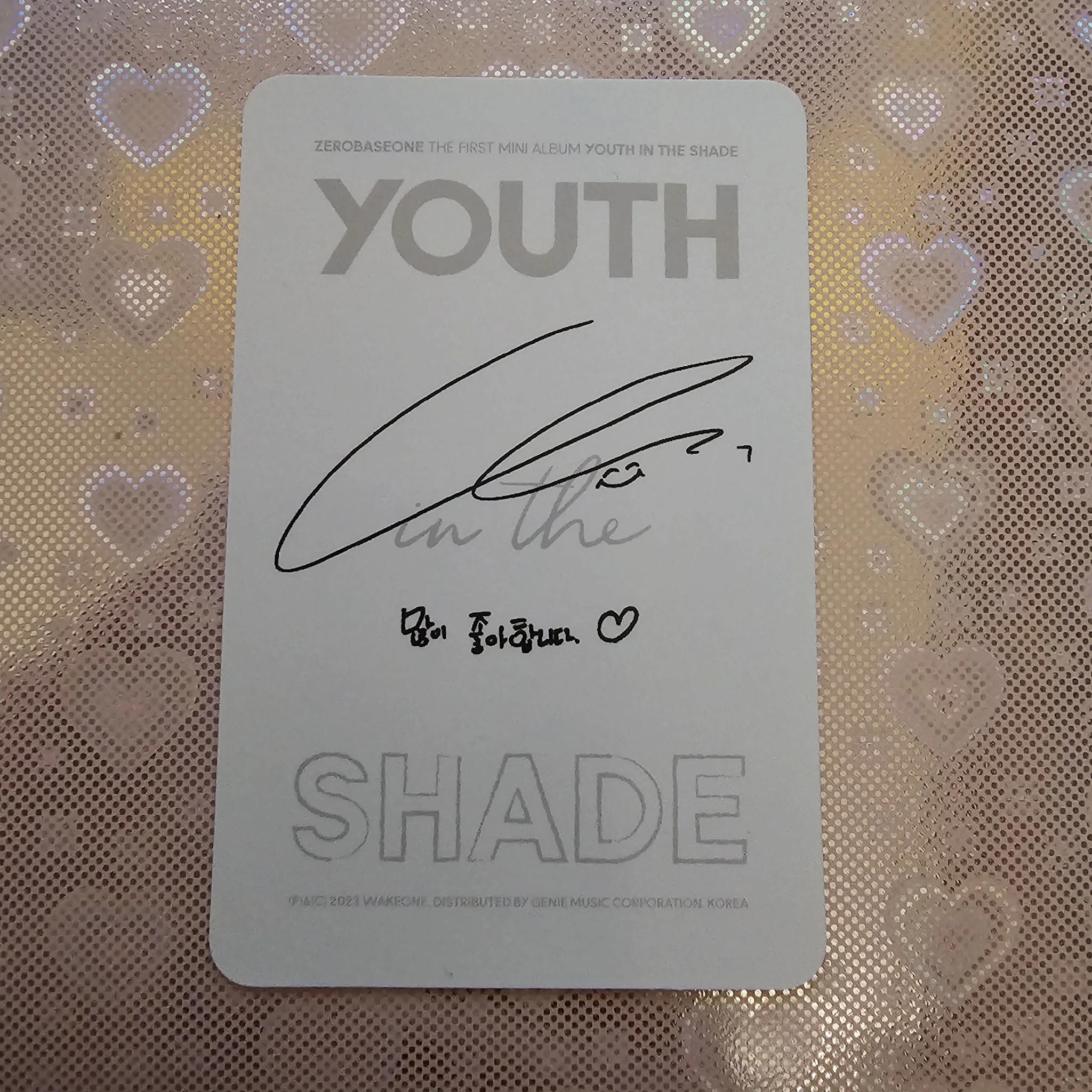 ZEROBASEONE Jiwoong ZEROBASEONE - Jiwoong - Youth in the Shade Album album photocard shade version B version listing photo 2