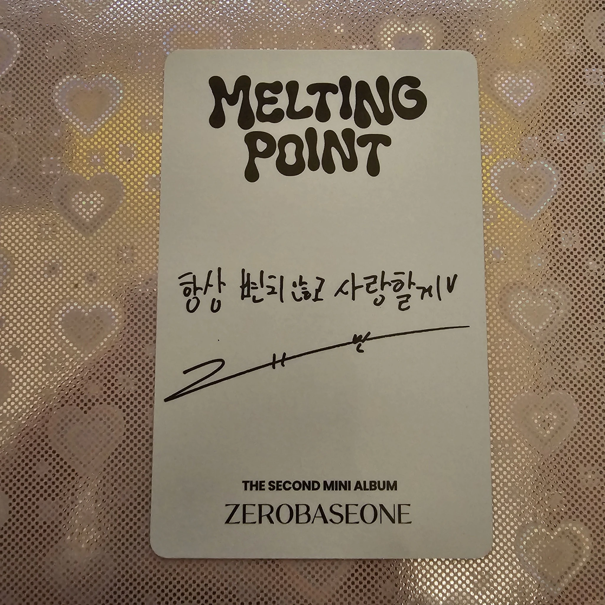 ZEROBASEONE Gyuvin ZEROBASEONE - Gyuvin - Melting Point Album album photocard loyalty version A version listing photo 2