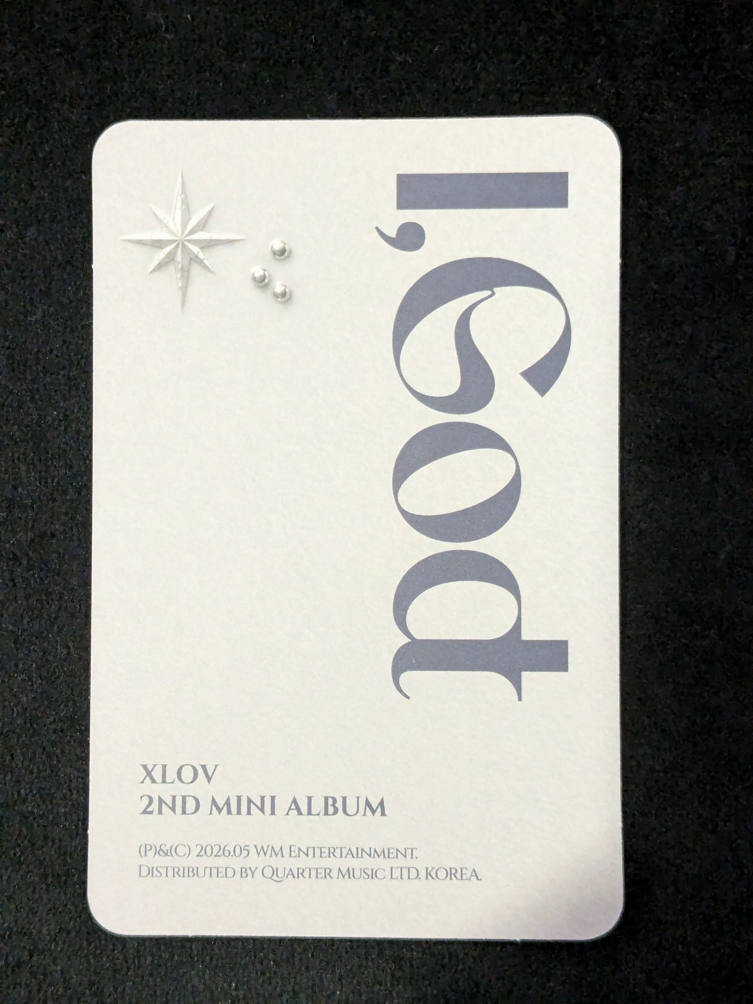 XLOV Wumuti XLOV - Wumuti - I, God Album album photocard i version listing photo 2