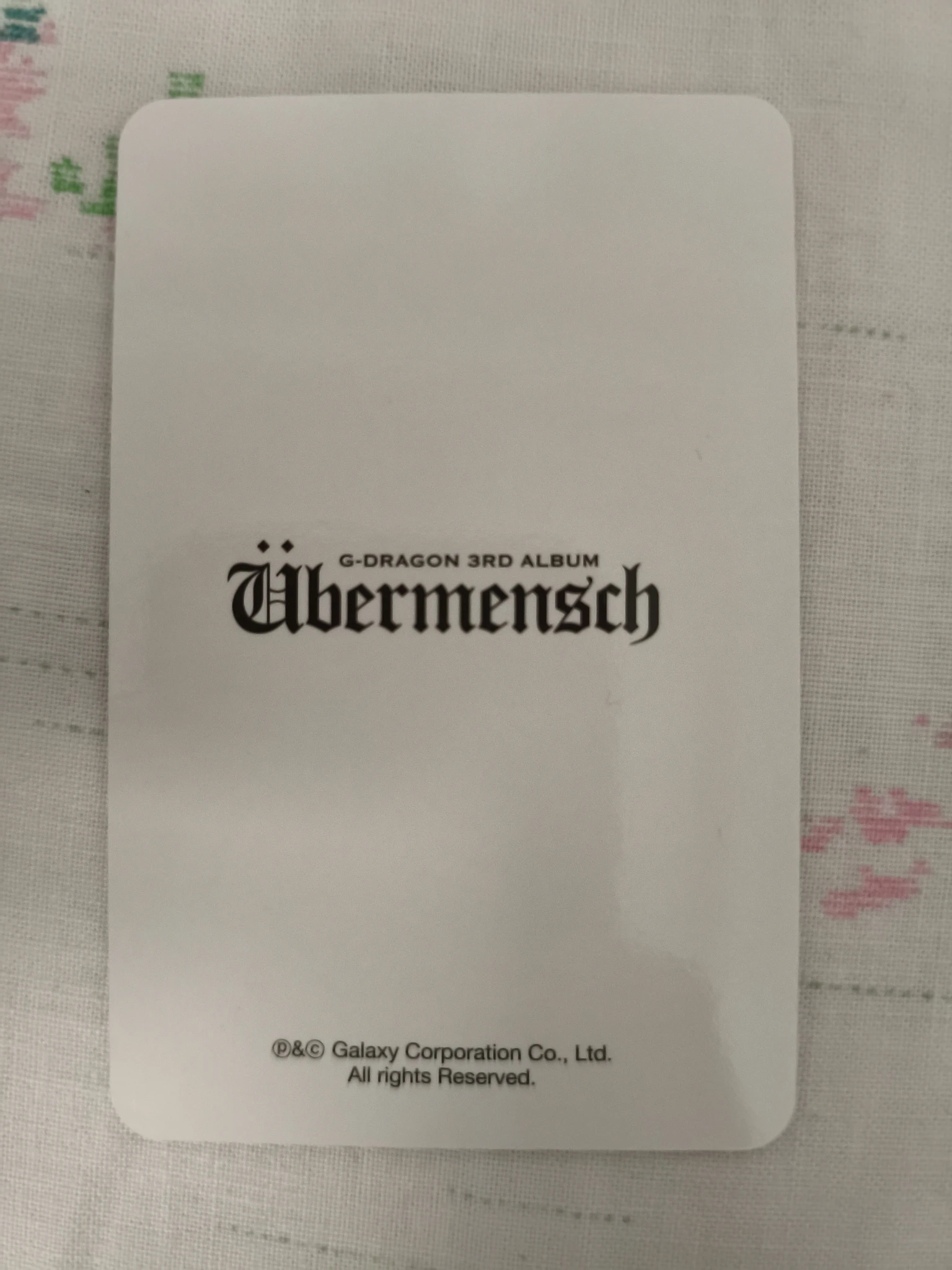 G-Dragon G-Dragon G-Dragon - G-Dragon - Übermensch Album album photocard blue jewel ver. listing photo 2