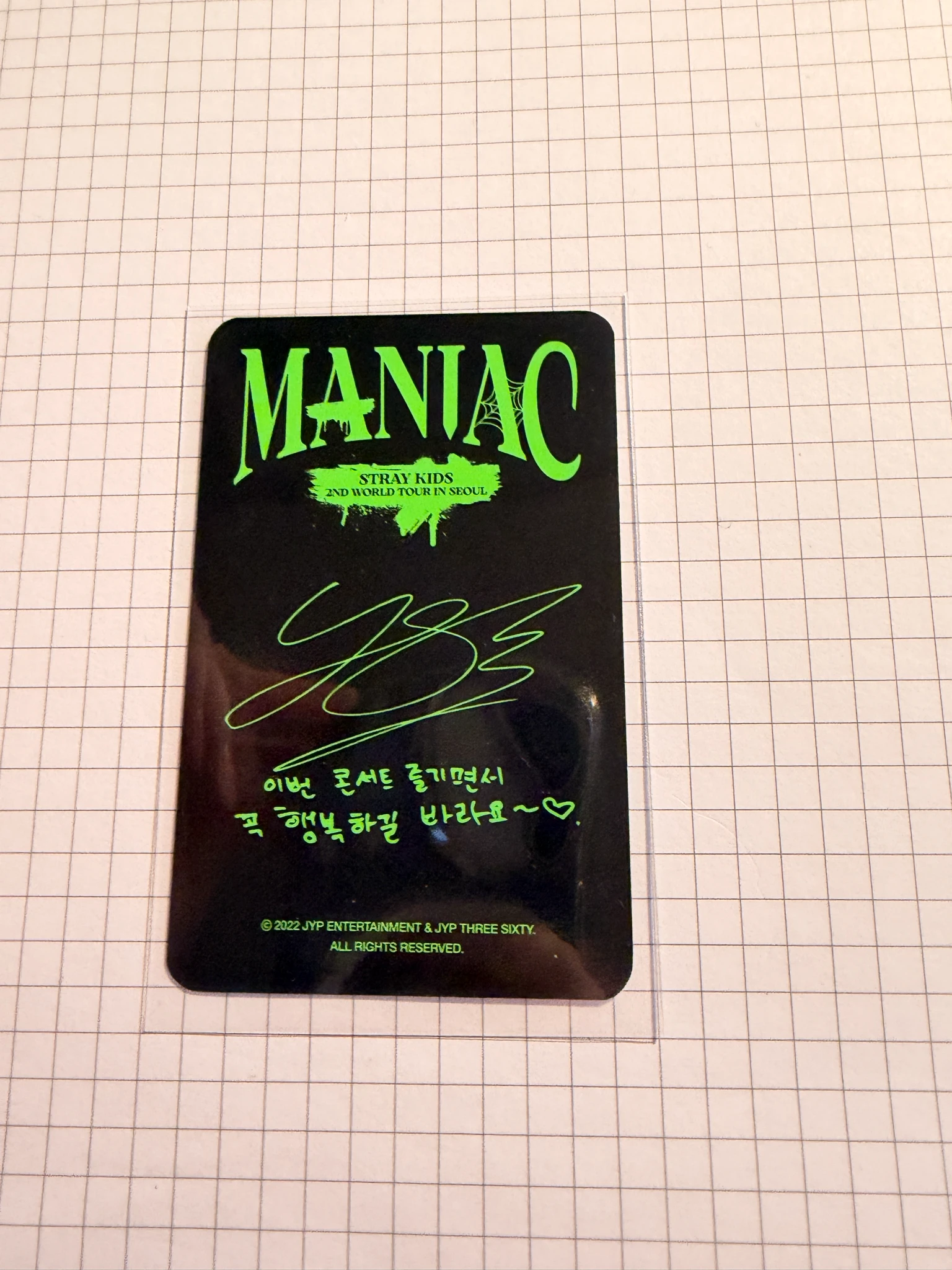 Stray Kids Felix Stray Kids - Felix - Maniac World Tour Event merch photocard random photocard listing photo 2