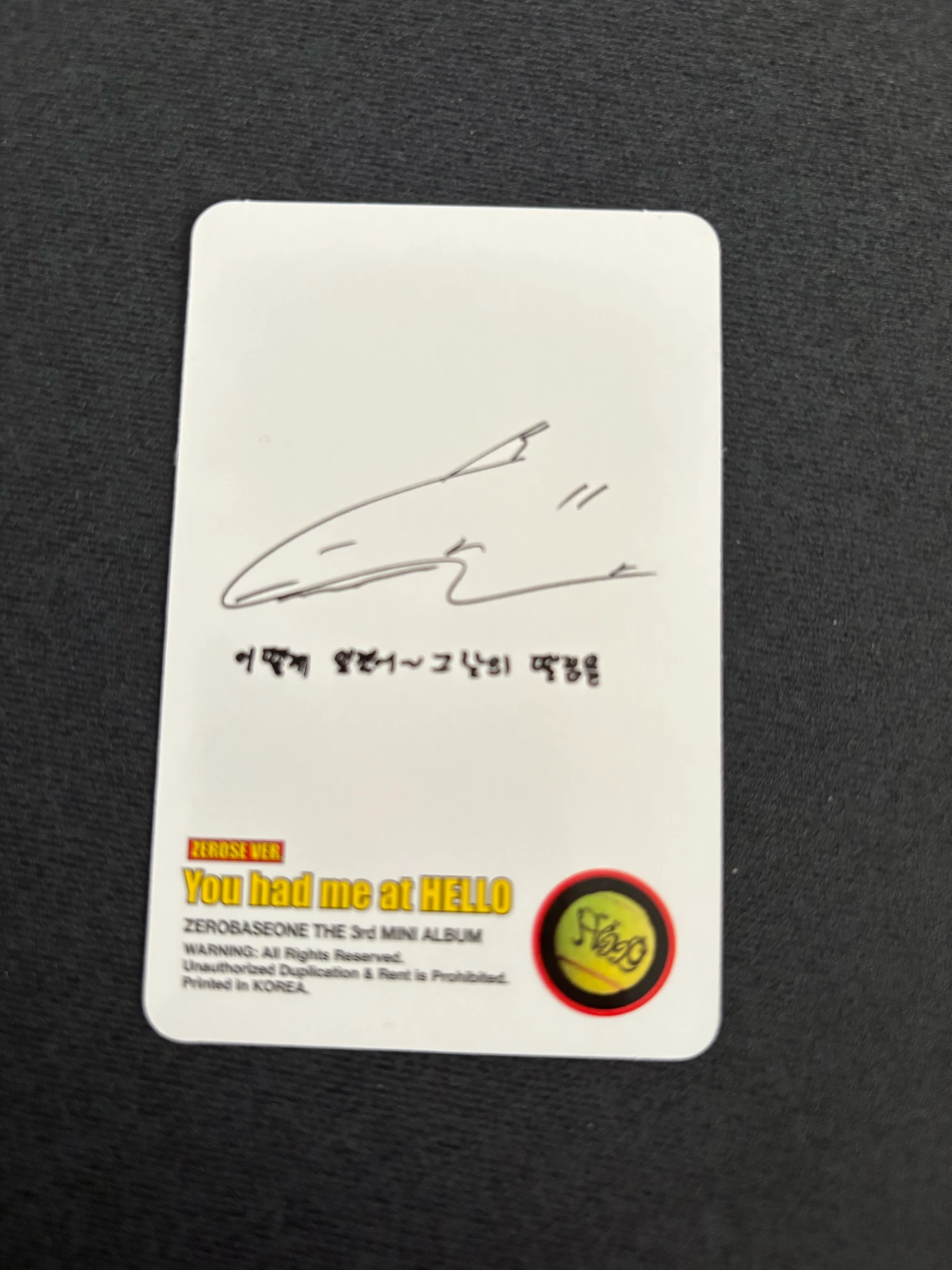 ZEROBASEONE Taerae ZEROBASEONE - Taerae - You had me at HELLO Album album photocard poca album zerose version B version listing photo 2