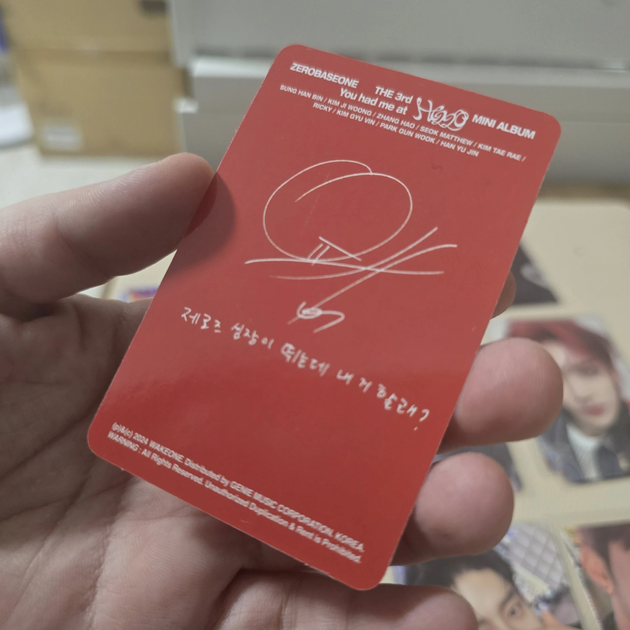 ZEROBASEONE Yujin ZEROBASEONE - Yujin - You had me at HELLO Album album photocard eclipse version listing photo 2