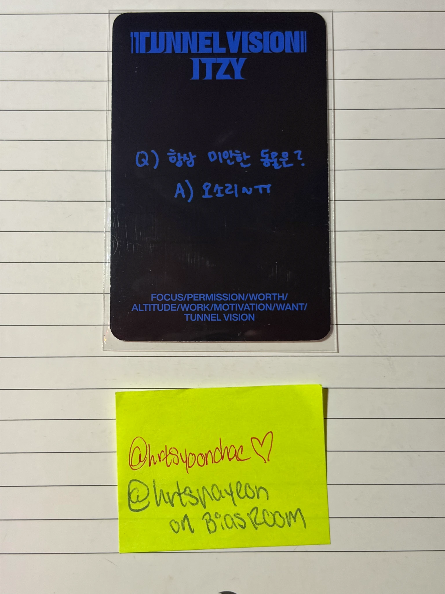 ITZY Lia ITZY - Lia - TUNNEL VISION Album album photocard A version listing photo 2