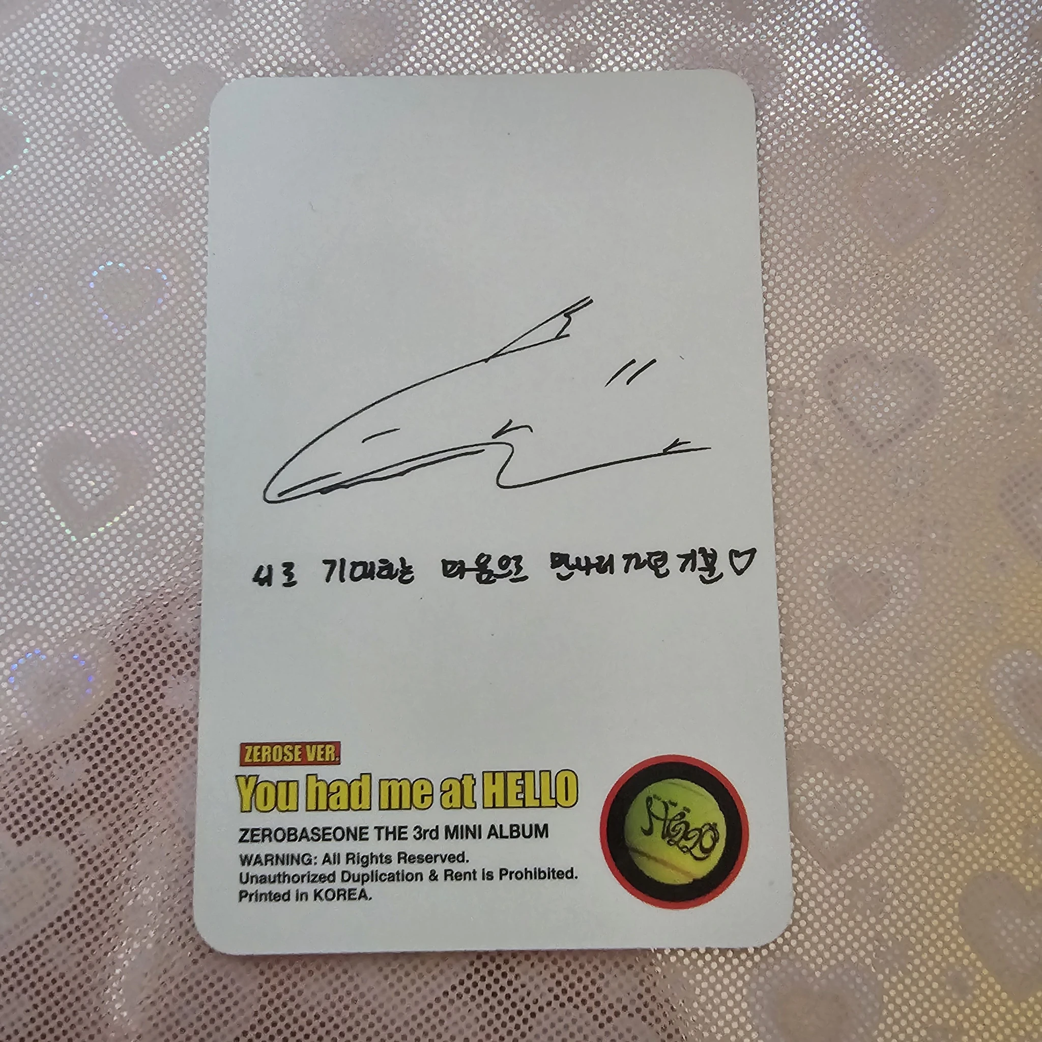 ZEROBASEONE Taerae ZEROBASEONE - Taerae - You had me at HELLO Album album photocard poca album zerose version A version listing photo 2