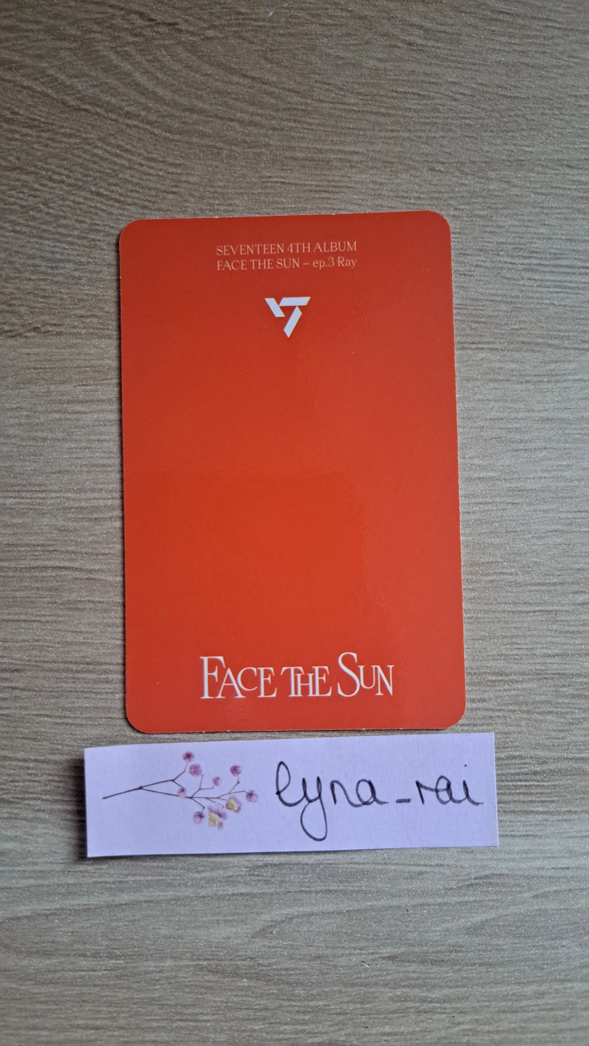 SEVENTEEN Woozi SEVENTEEN - Woozi - Face the Sun Album album photocard ray version listing photo 2