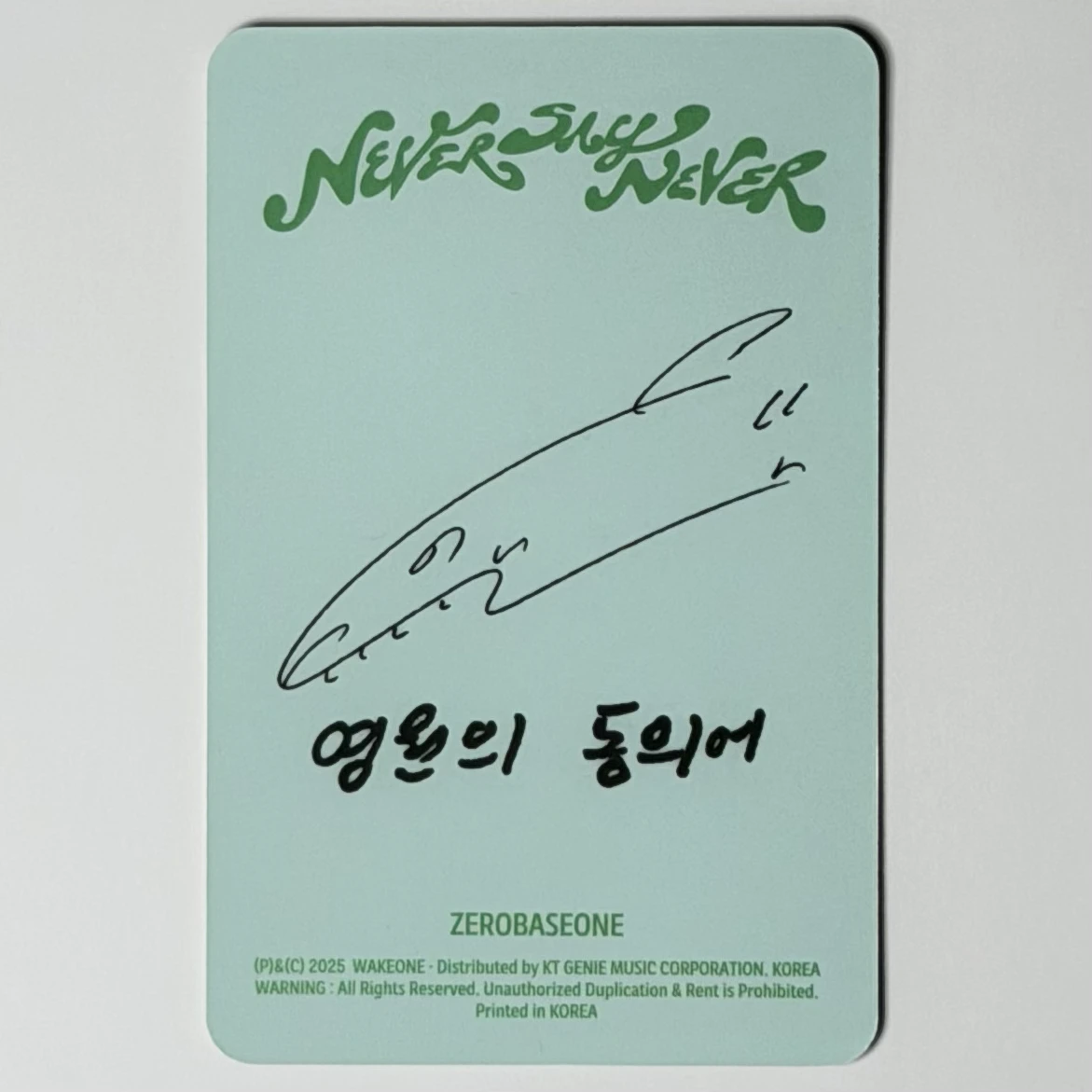 ZEROBASEONE Taerae ZEROBASEONE - Taerae - NEVER SAY NEVER Album album photocard digipack version group cover listing photo 2