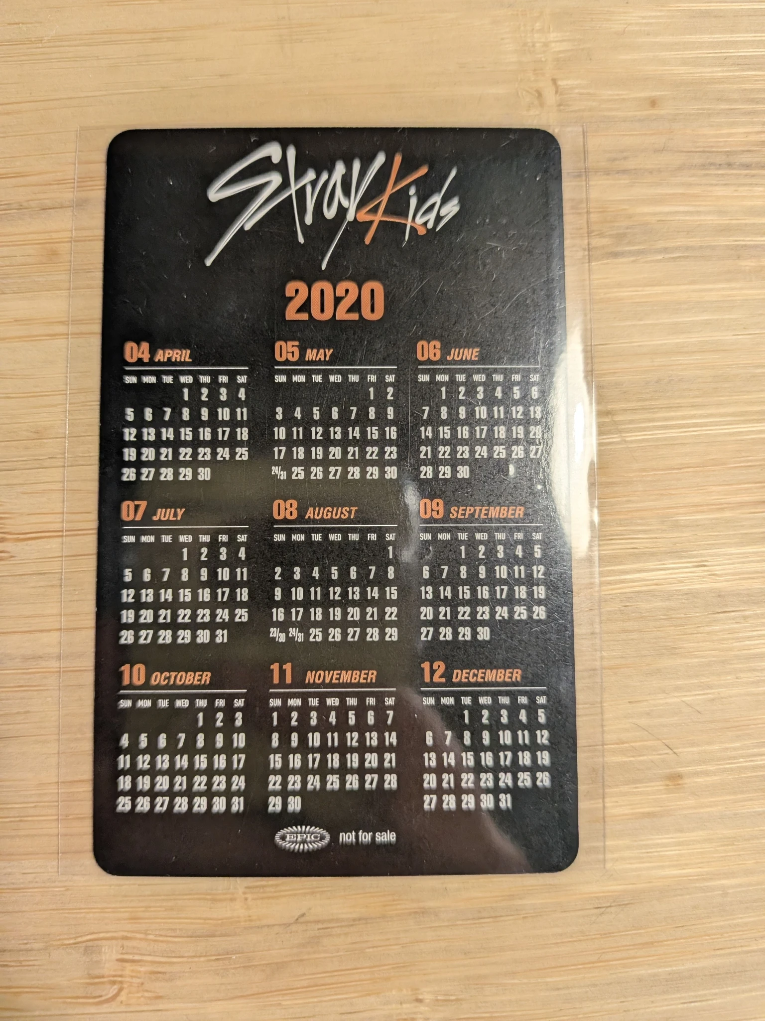 Stray Kids I.N Stray Kids - I.N - SKZ2020 Album pre-order benefit (pob) mini calendar listing photo 2