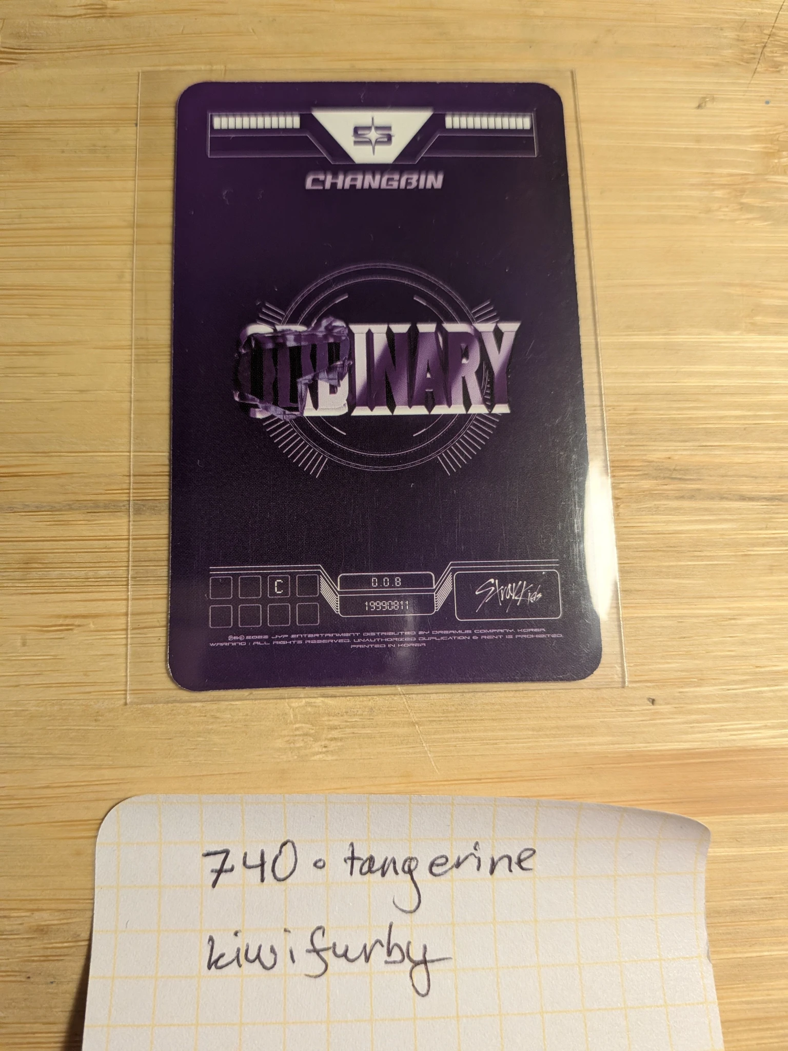 Stray Kids Changbin Stray Kids - Changbin - Oddinary Album album photocard jewel case version listing photo 2