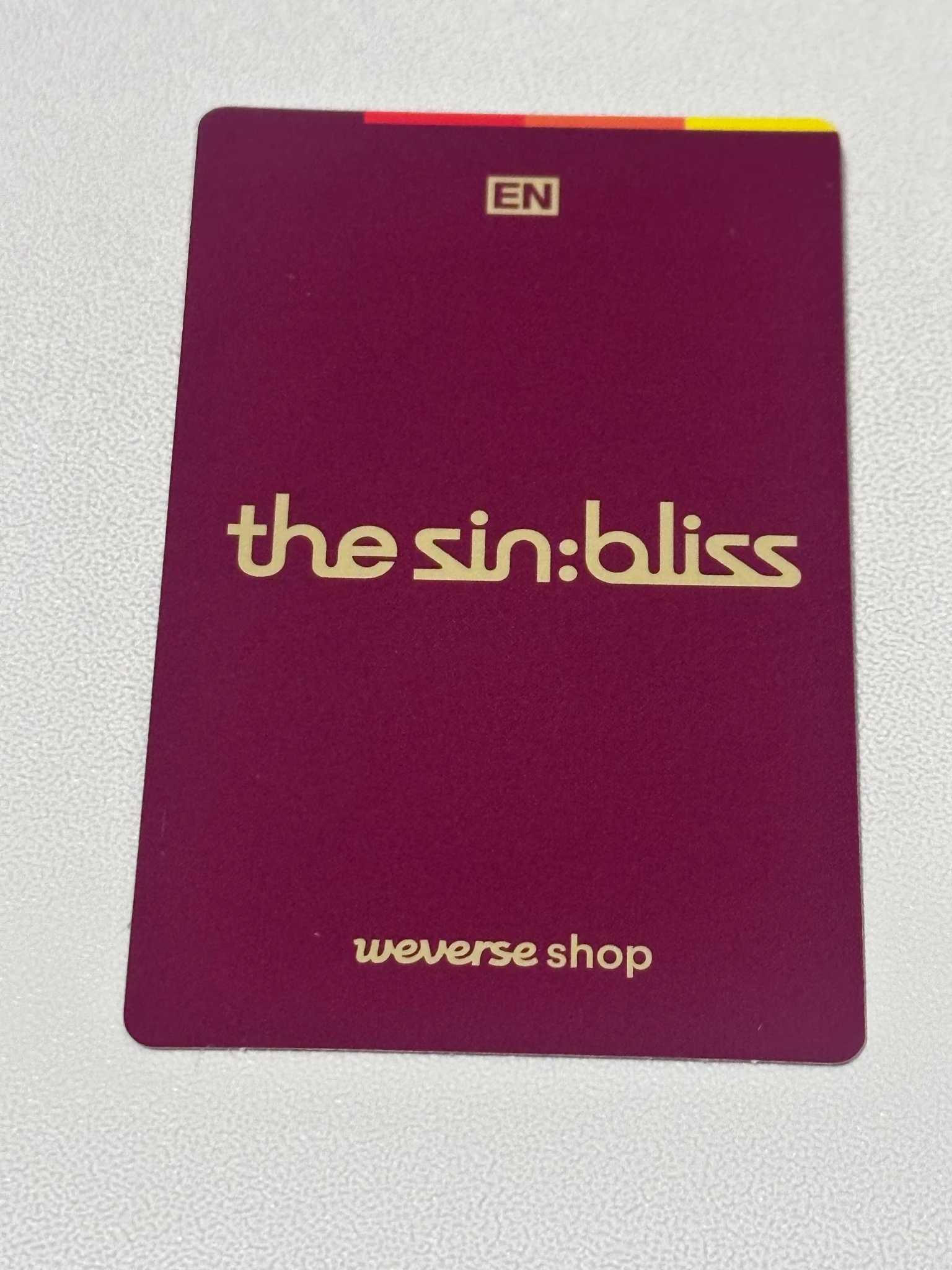 ENHYPEN Sunoo ENHYPEN - Sunoo - THE SIN: BLISS Album weverse global shop (wvg) pob (pre-order benefit) standard version listing photo 2