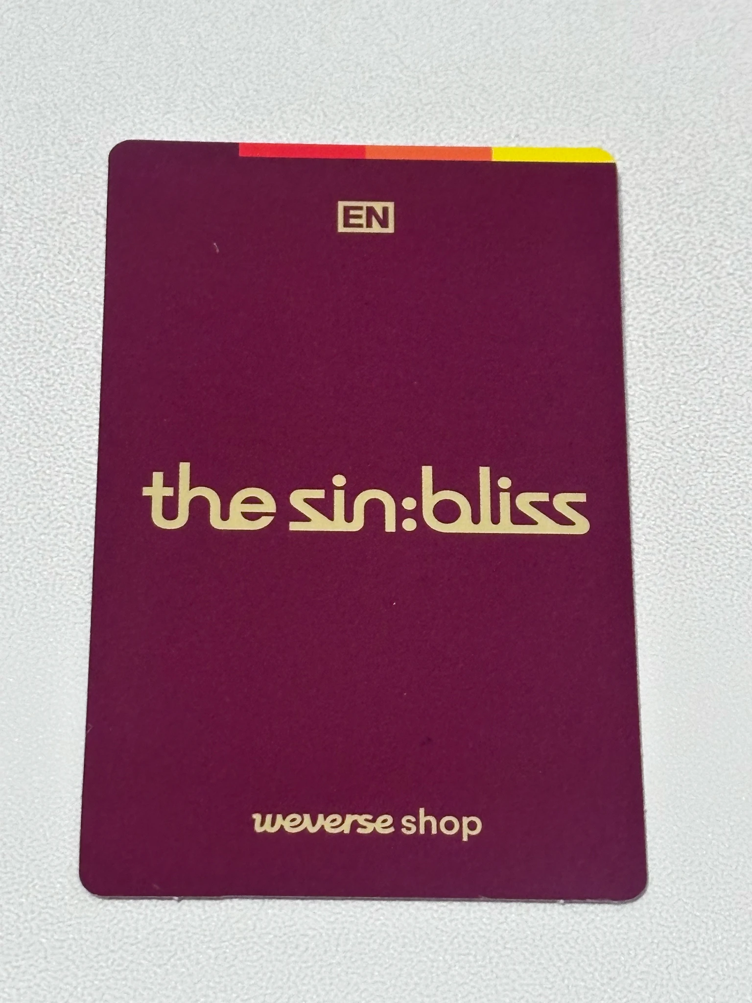 ENHYPEN Jungwon ENHYPEN - Jungwon - THE SIN: BLISS Album weverse global shop (wvg) pob (pre-order benefit) standard version listing photo 2