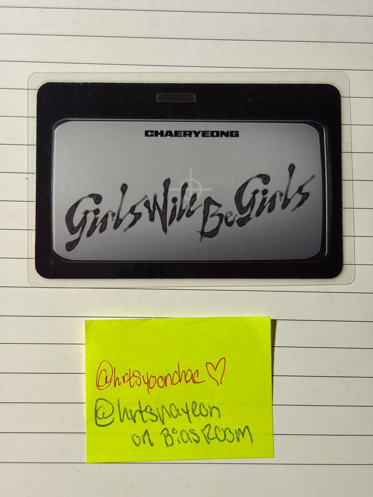 ITZY Chaeryeong ITZY - Chaeryeong - Girls Will Be Girls Album album photocard photobook ver. non-selfie concept photocard listing photo 2