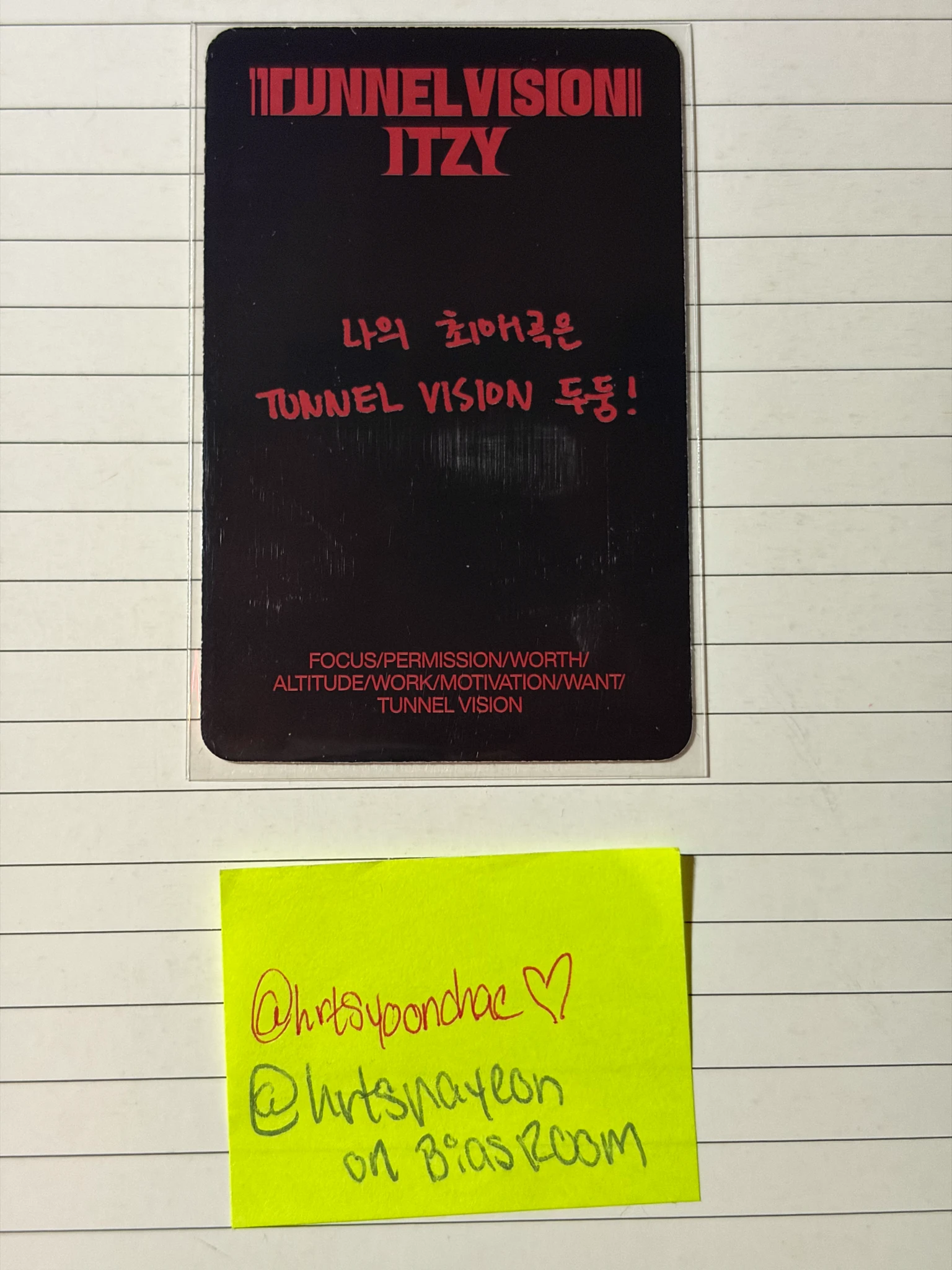 ITZY Lia ITZY - Lia - TUNNEL VISION Album album photocard B version listing photo 2