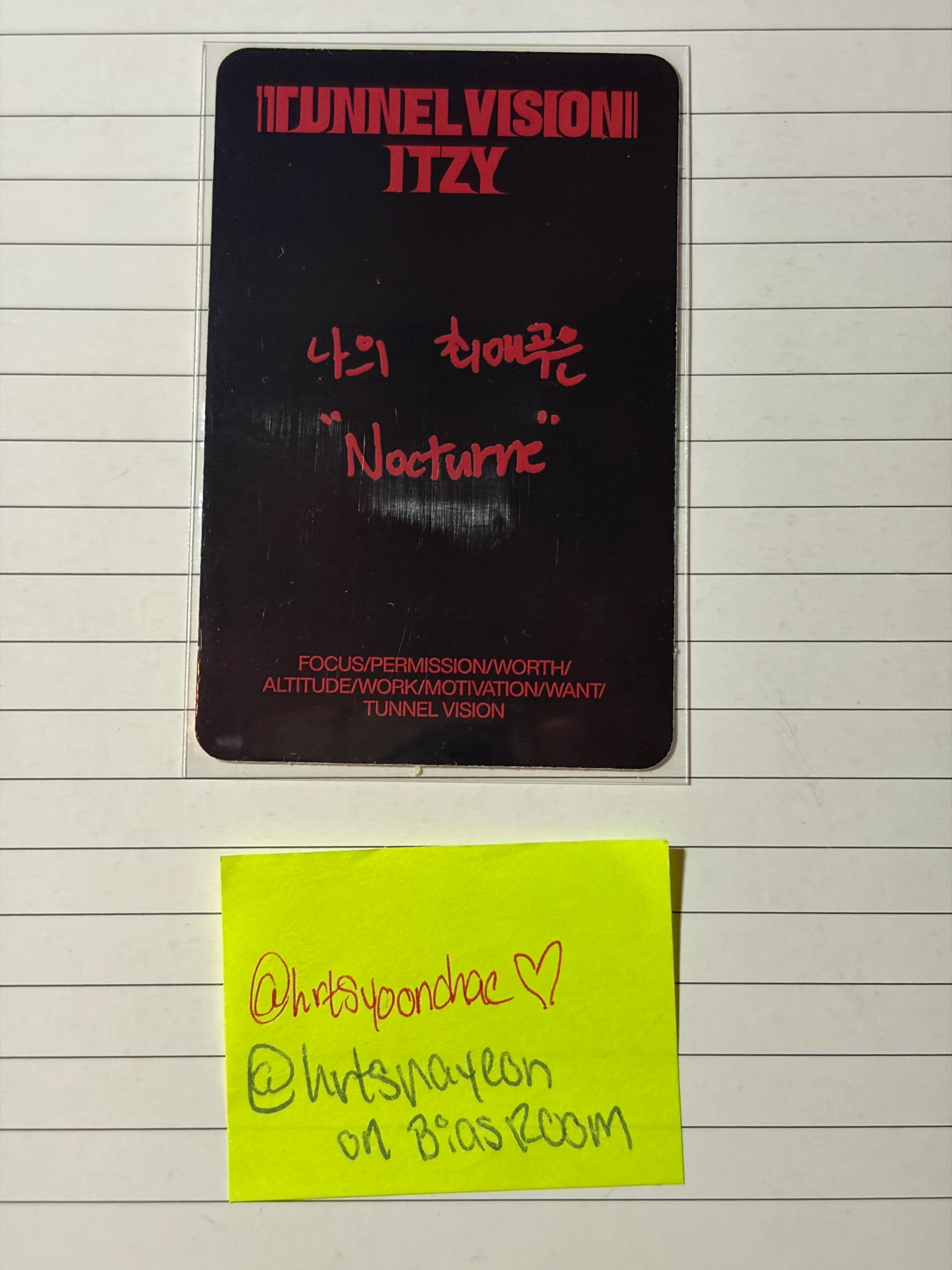ITZY Yeji ITZY - Yeji - TUNNEL VISION Album album photocard B version listing photo 2