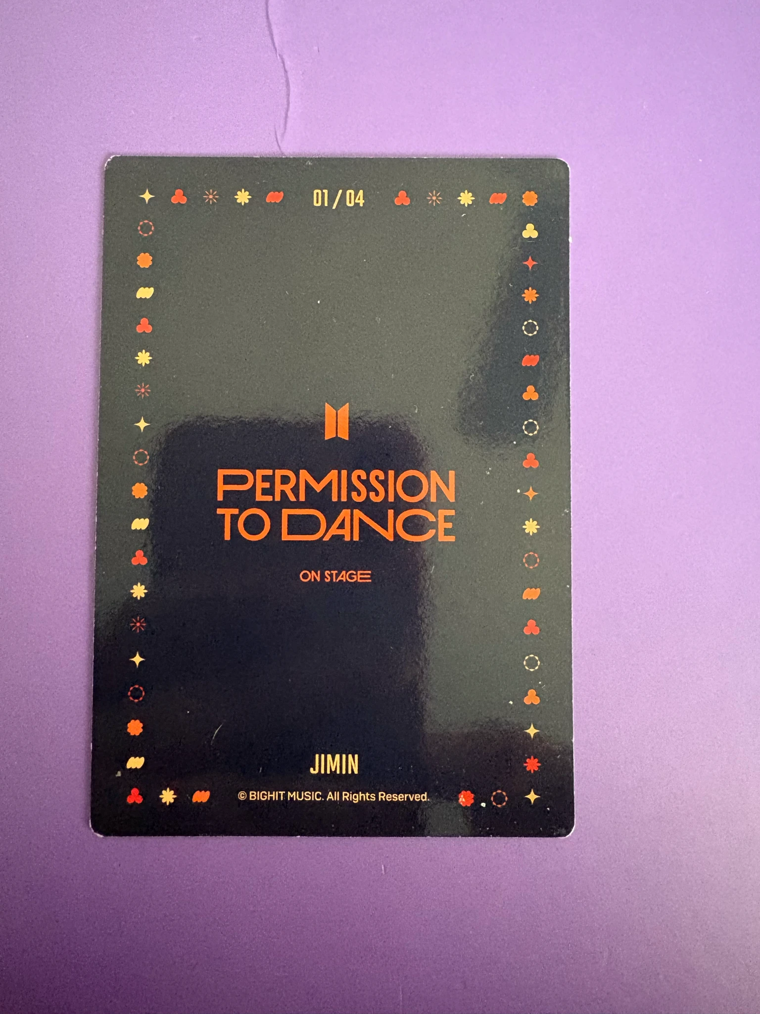 BTS Jimin BTS - Jimin - Permission To Dance On Stage Tour Event mini photocard seoul version listing photo 2