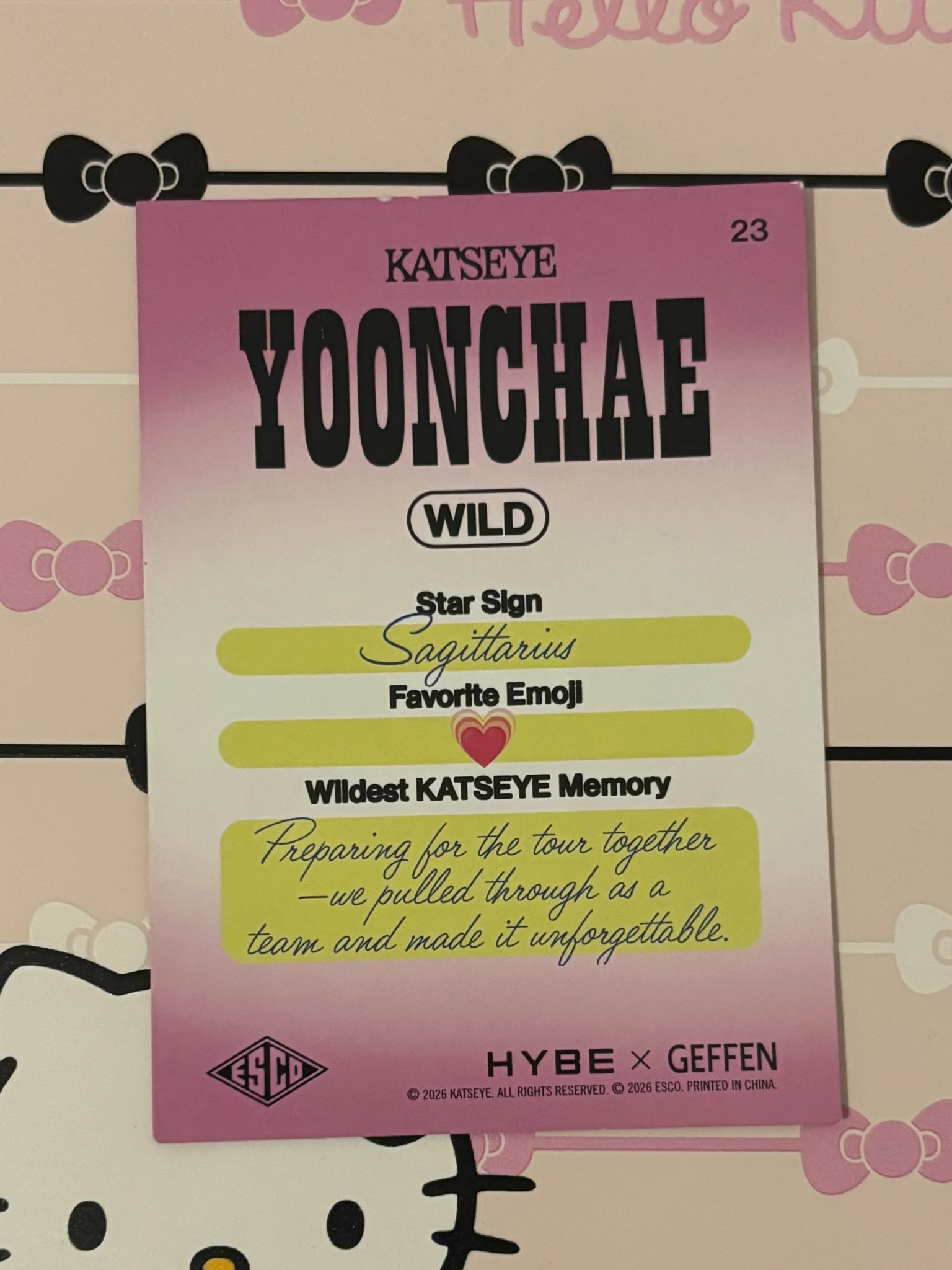 KATSEYE Yoonchae KATSEYE - Yoonchae - ESCO “WILD” Trading Cards Other trading card listing photo 2