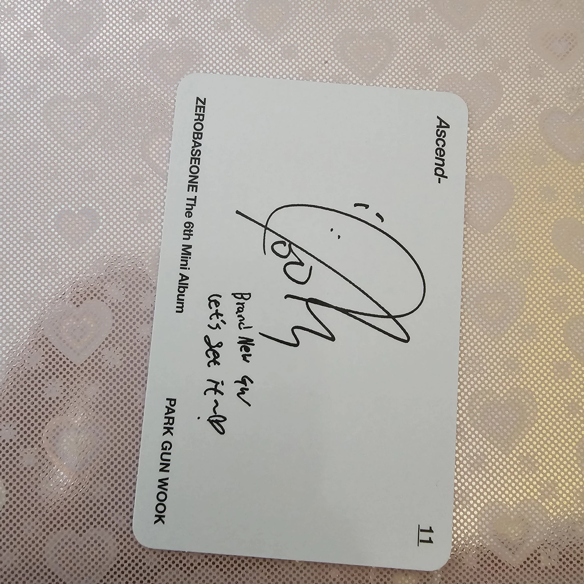 ZEROBASEONE Gunwook ZEROBASEONE - Gunwook - Ascend- Album album photocard 11 version listing photo 2