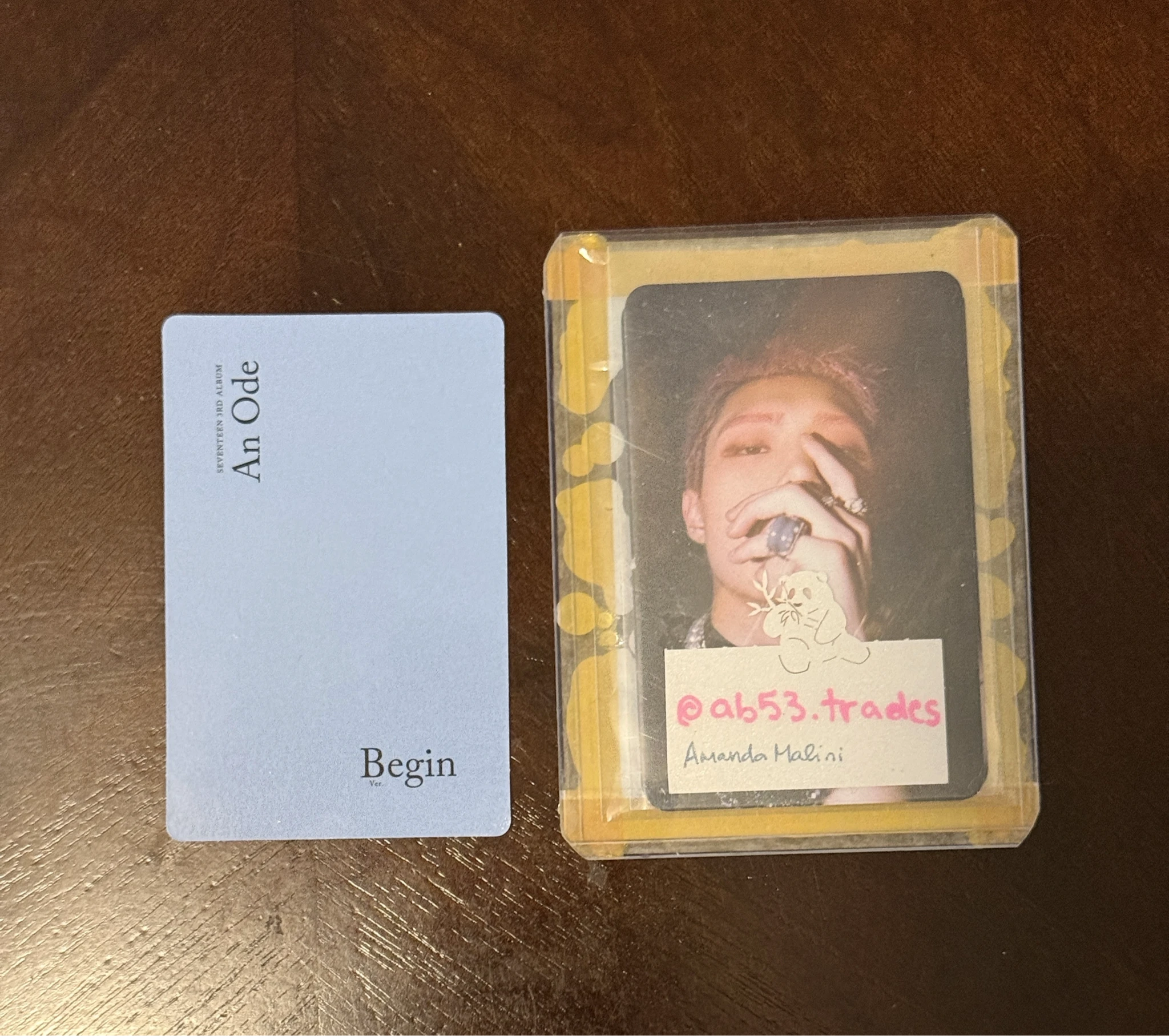 SEVENTEEN Joshua SEVENTEEN - Joshua - An Ode Album album photocard korean album begin version blue back listing photo 2