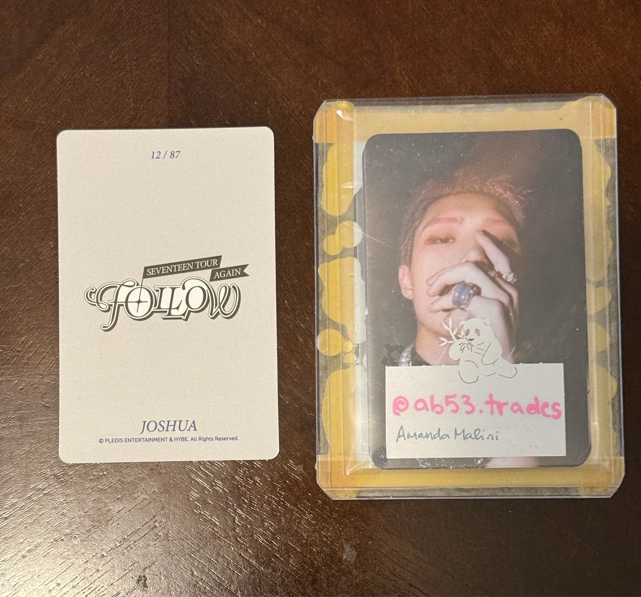 SEVENTEEN Joshua SEVENTEEN - Joshua - [Follow Again] Tour Event trading card listing photo 2
