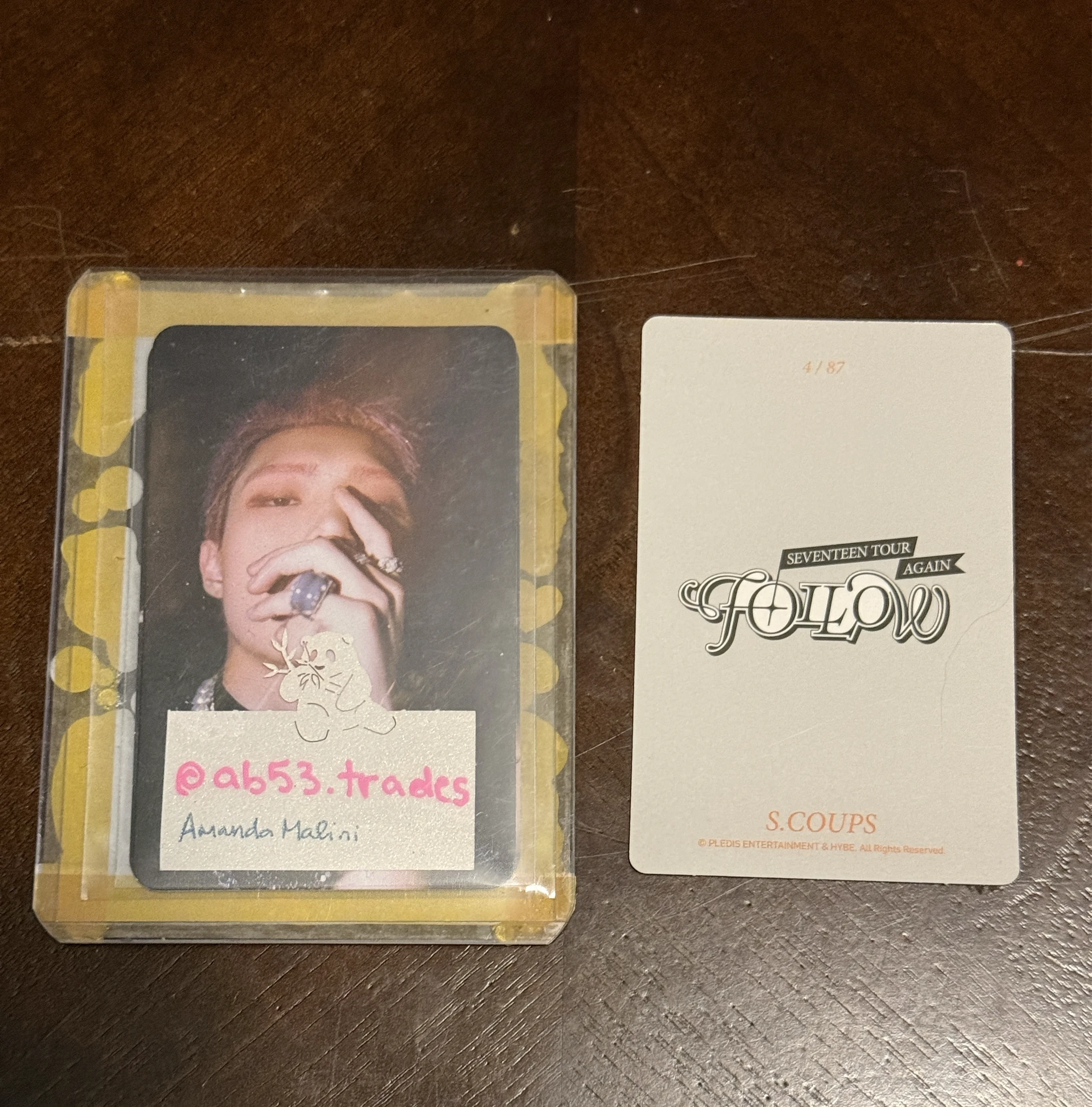 SEVENTEEN S.Coups SEVENTEEN - S.Coups - [Follow Again] Tour Event korea trading card listing photo 2