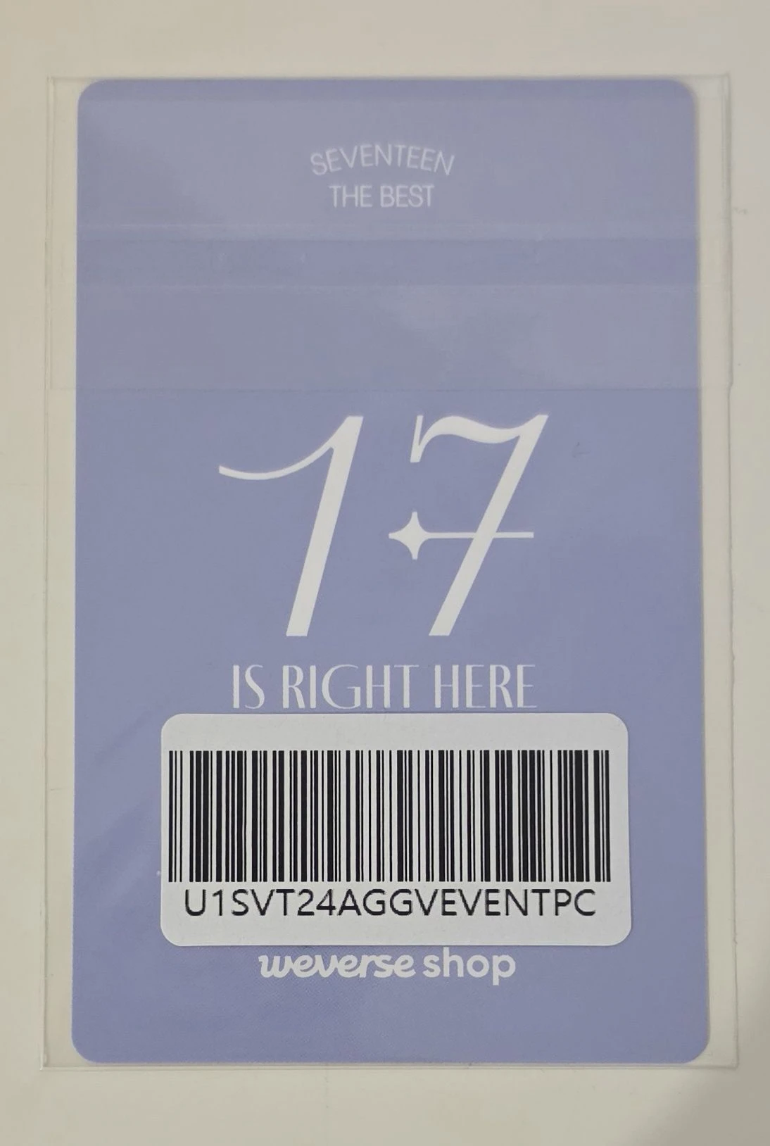 SEVENTEEN DK SEVENTEEN - DK - 17 IS RIGHT HERE Album weverse global shop (wvg) pob (pre-order benefit) listing photo 2