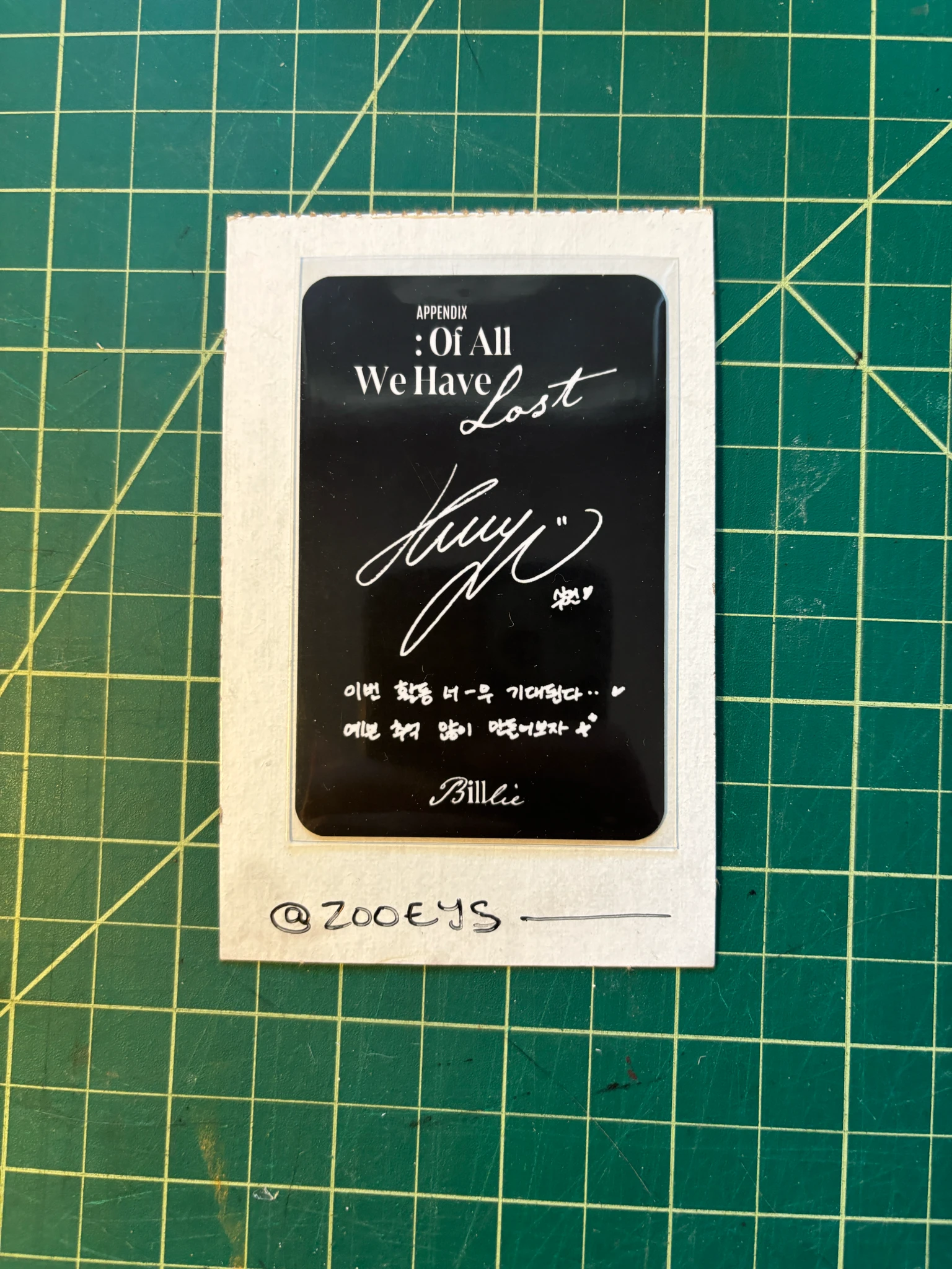 Billlie Suhyeon Billlie - Suhyeon - appendix: Of All We Have Lost Album album photocard myself version listing photo 2