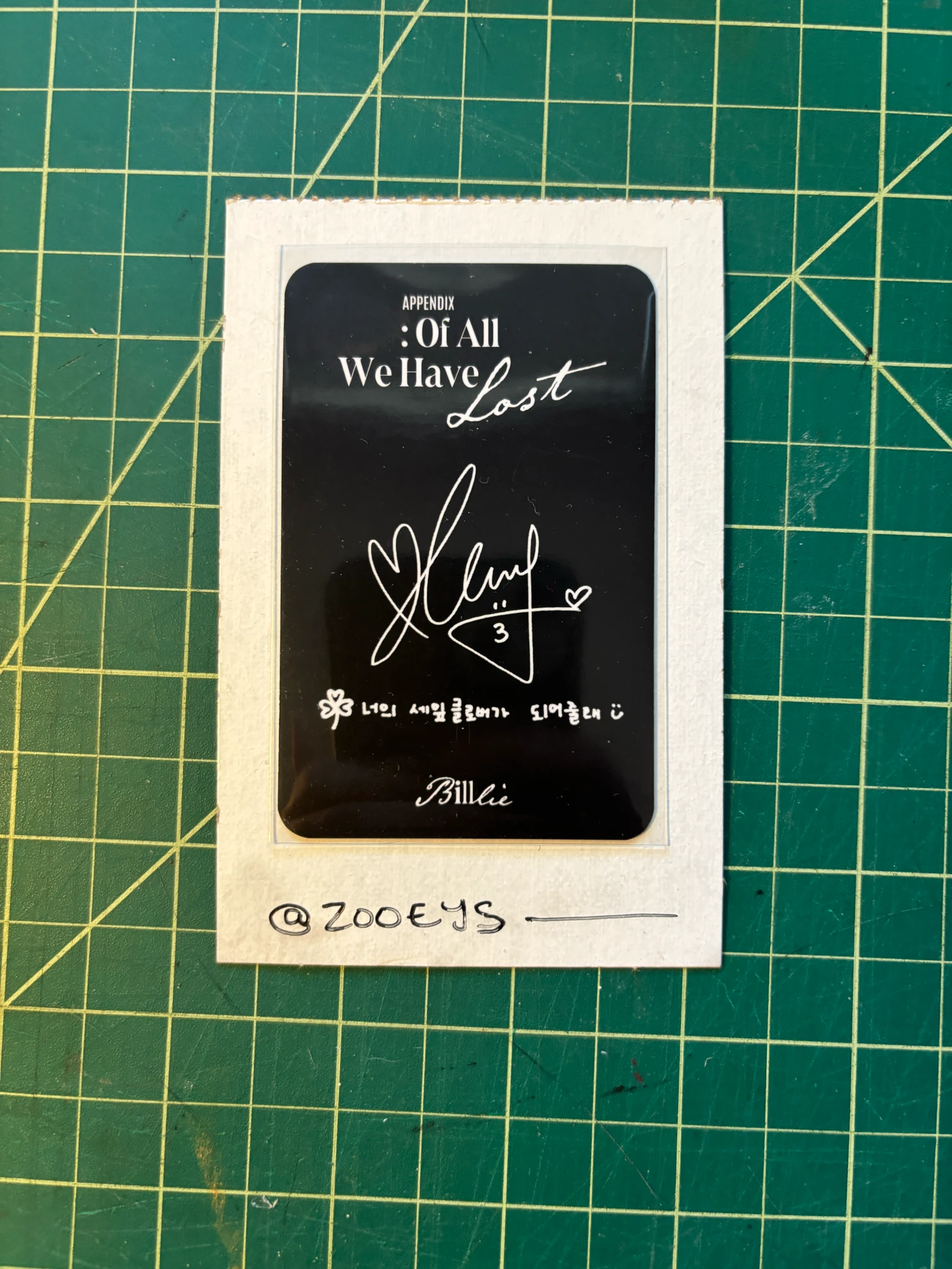 Billlie Siyoon Billlie - Siyoon - appendix: Of All We Have Lost Album album photocard listing photo 2