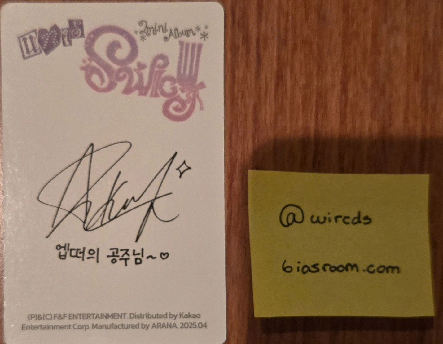 UNIS Kotoko UNIS - Kotoko - SWICY Album album photocard listing photo 2