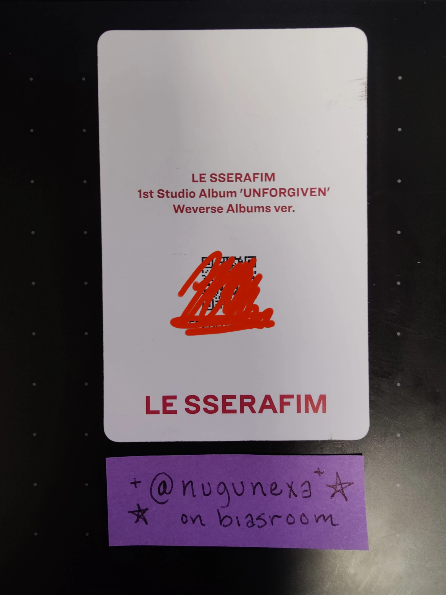 LE SSERAFIM Kazuha LE SSERAFIM - Kazuha - UNFORGIVEN Album weverse album version qr card listing photo 2