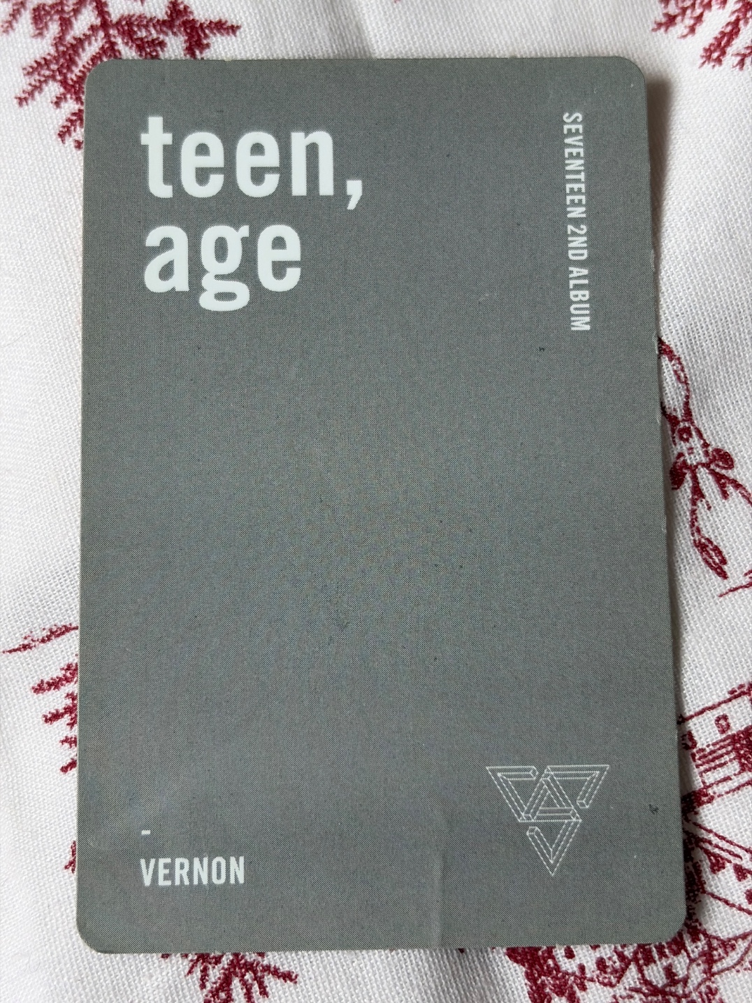 SEVENTEEN Vernon SEVENTEEN - Vernon - TEEN,AGE  Album white version album photocard listing photo 2