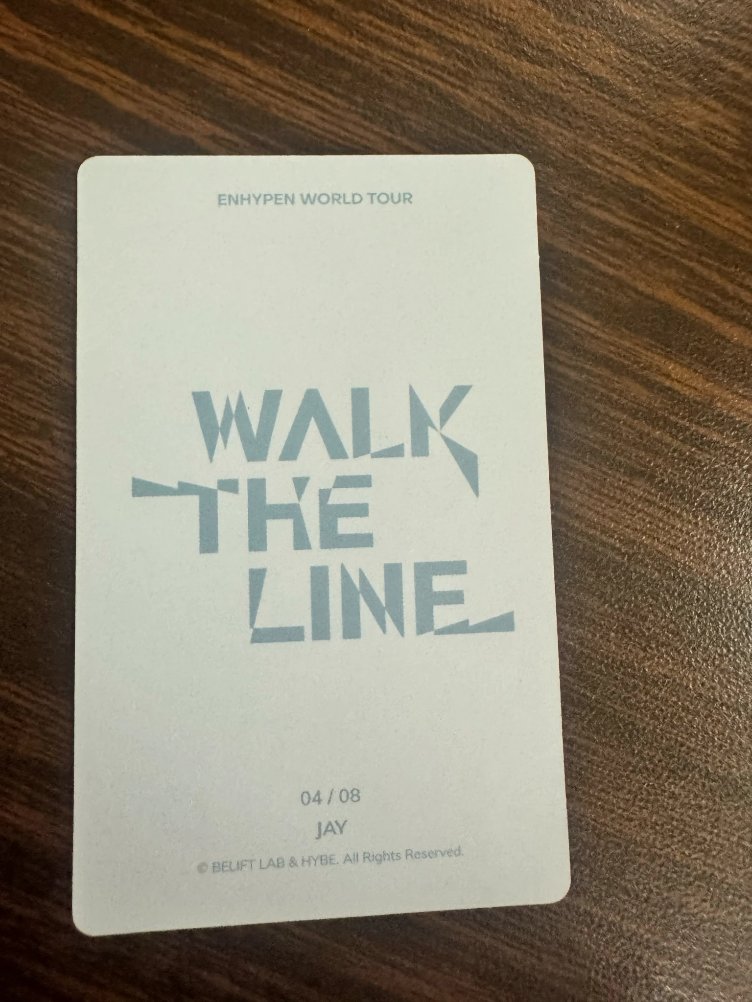 ENHYPEN Jay ENHYPEN - Jay - 'WALK THE LINE' World Tour Event trading card merch photocard listing photo 2