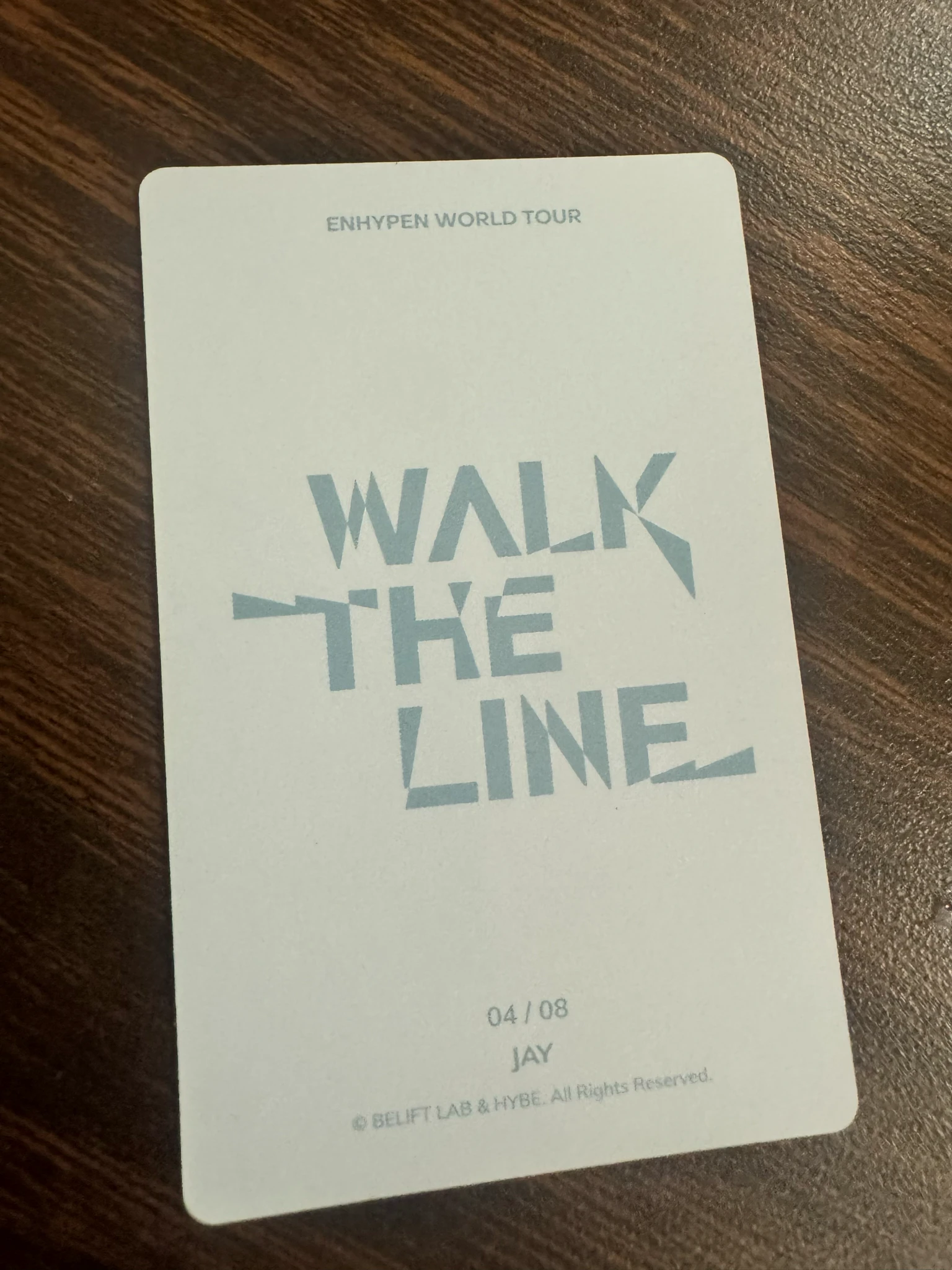 ENHYPEN Jay ENHYPEN - Jay - 'WALK THE LINE' World Tour Event trading card merch photocard listing photo 2