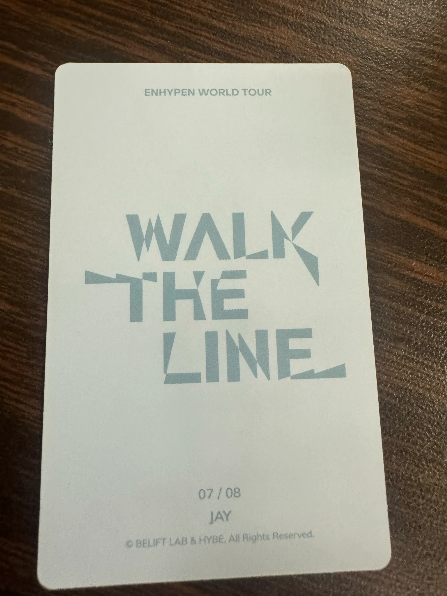 ENHYPEN Jay ENHYPEN - Jay - 'WALK THE LINE' World Tour Event trading card merch photocard listing photo 2