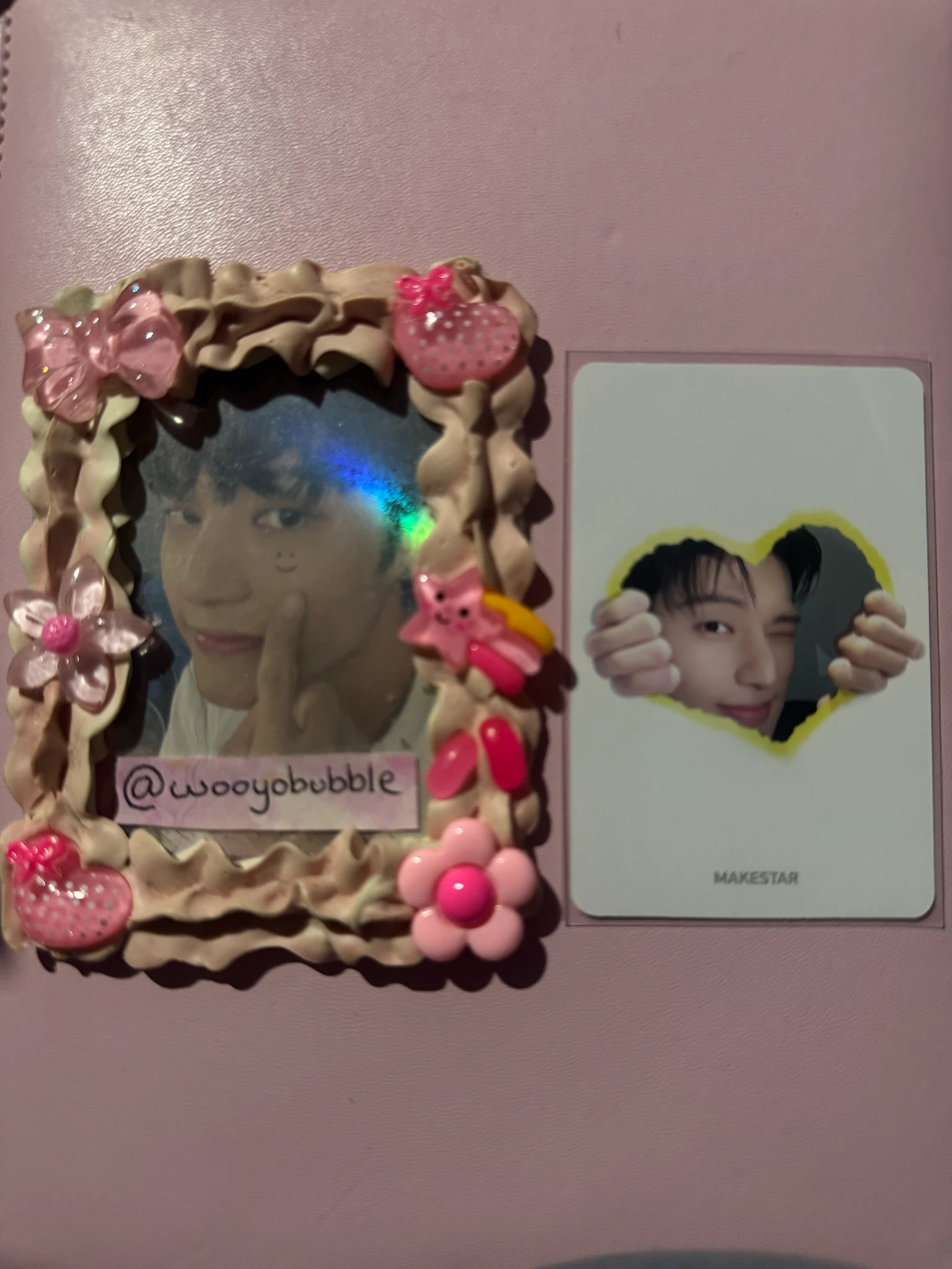 ATEEZ Wooyoung ATEEZ - Wooyoung - Golden Hour : Part.1 Album pre-order benefit (pob) double-sided makestar listing photo 2