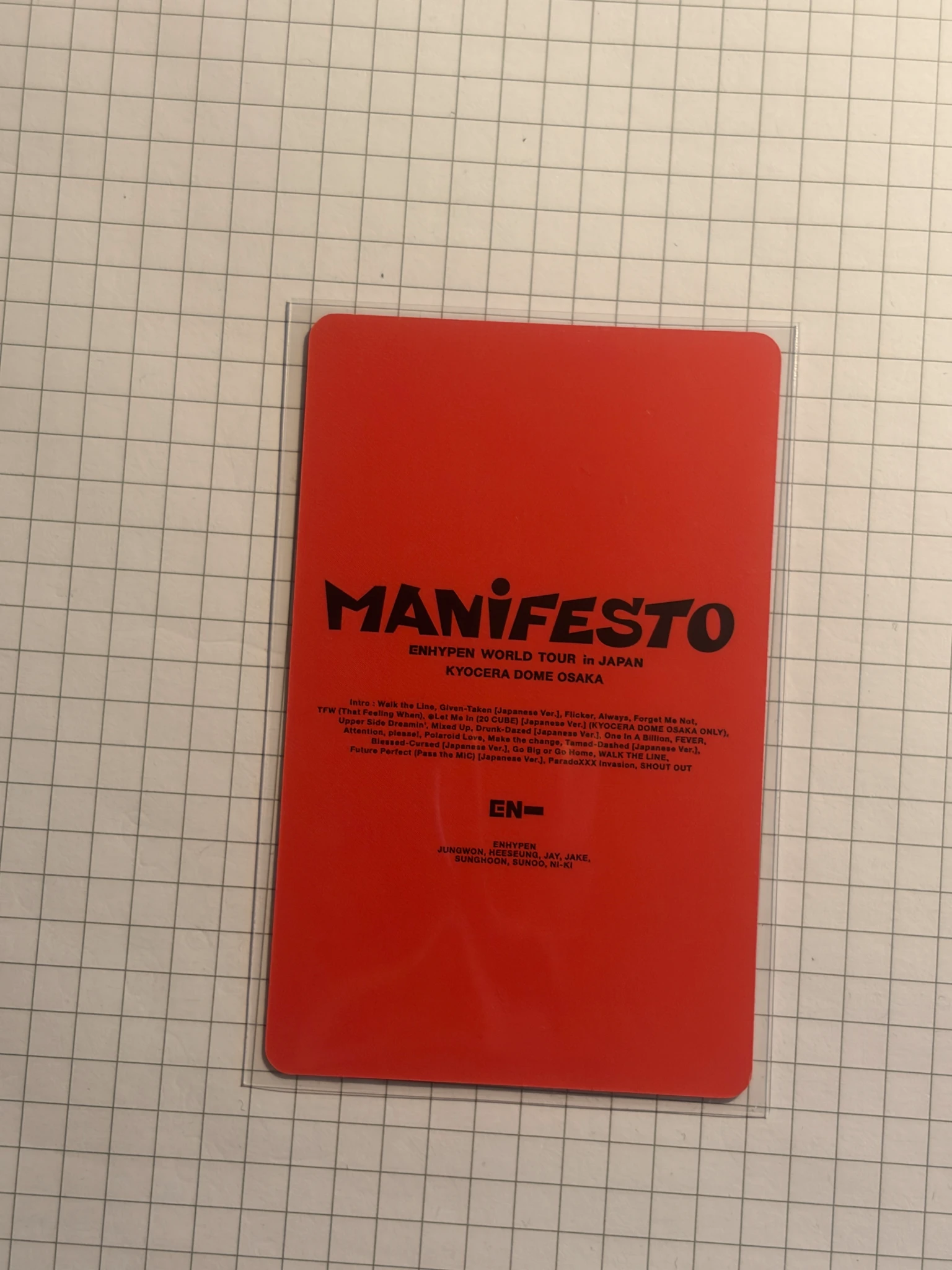 ENHYPEN Sunoo ENHYPEN - Sunoo - World Tour 'Manifesto' In Japan Kyocera Dome Osaka Other weverse shop japan (wvj) pre-order benefit (pob) listing photo 2