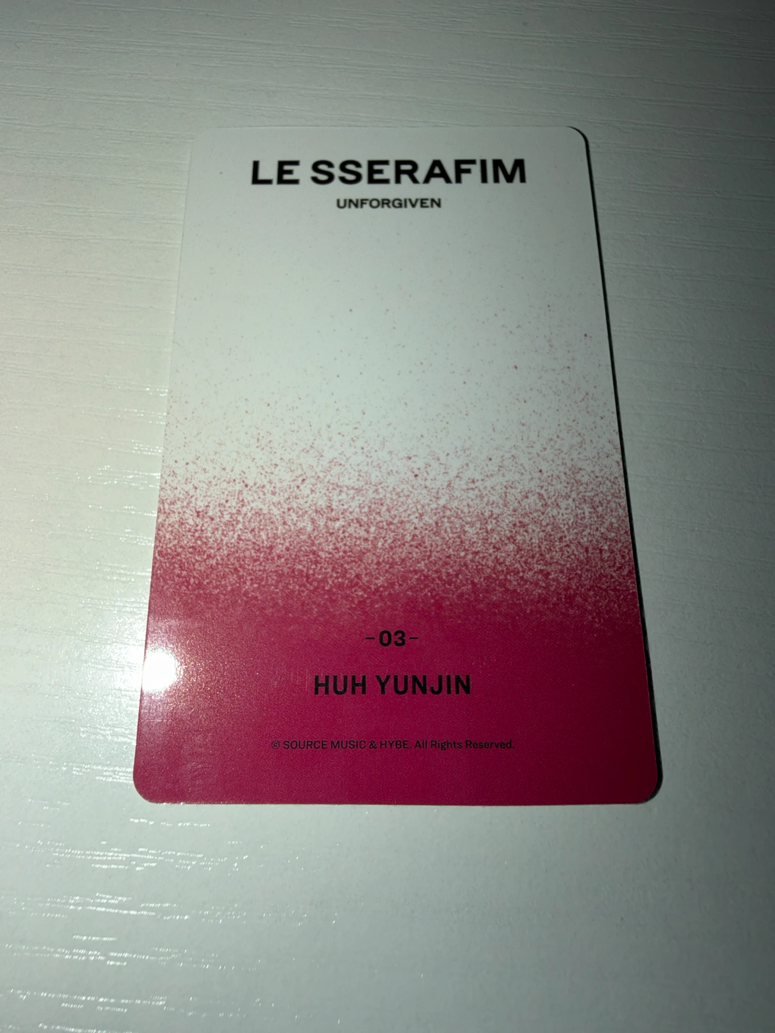 LE SSERAFIM Huh Yunjin LE SSERAFIM - Huh Yunjin - UNFORGIVEN (Japanese Ver) Album trading card listing photo 2