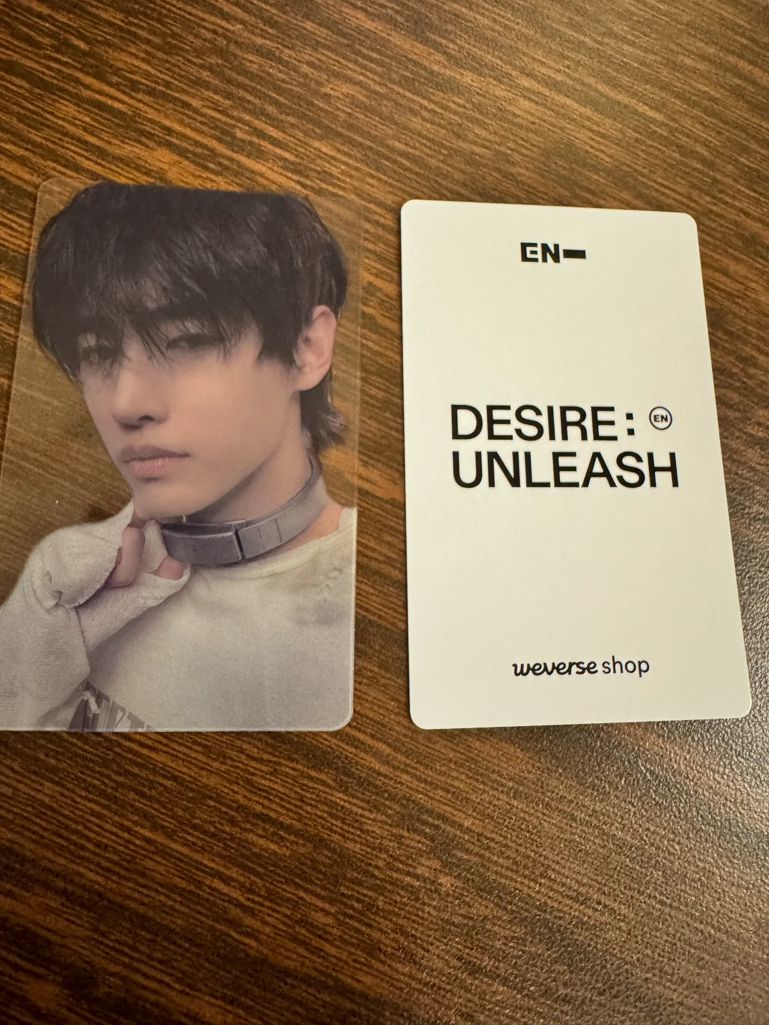 ENHYPEN Sunghoon ENHYPEN - Sunghoon - DESIRE: UNLEASH Album clear version transparent weverse global shop (wvg) engene version listing photo 2