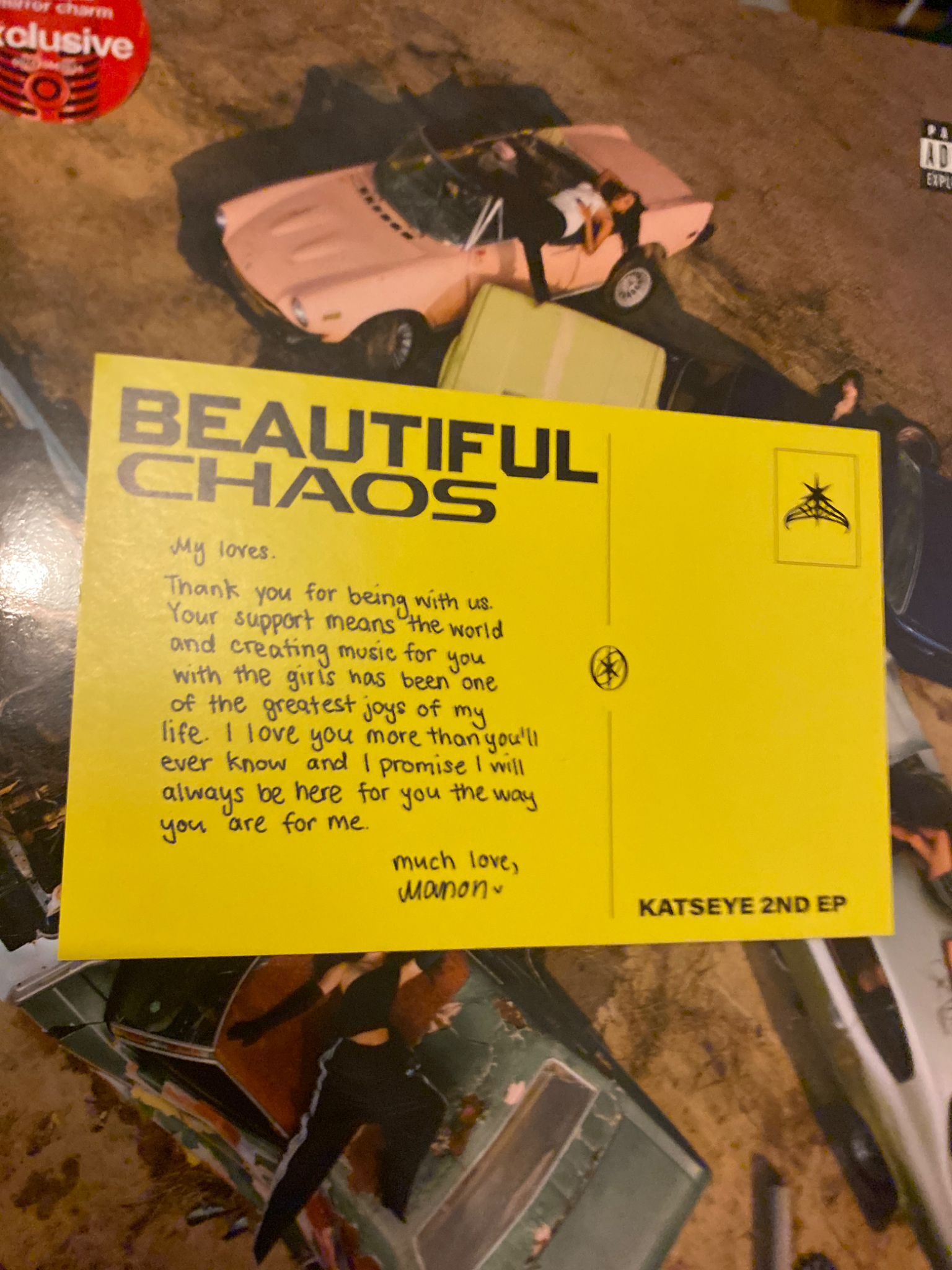 KATSEYE Manon KATSEYE - Manon - BEAUTIFUL CHAOS Album chaotic version postcard listing photo 2