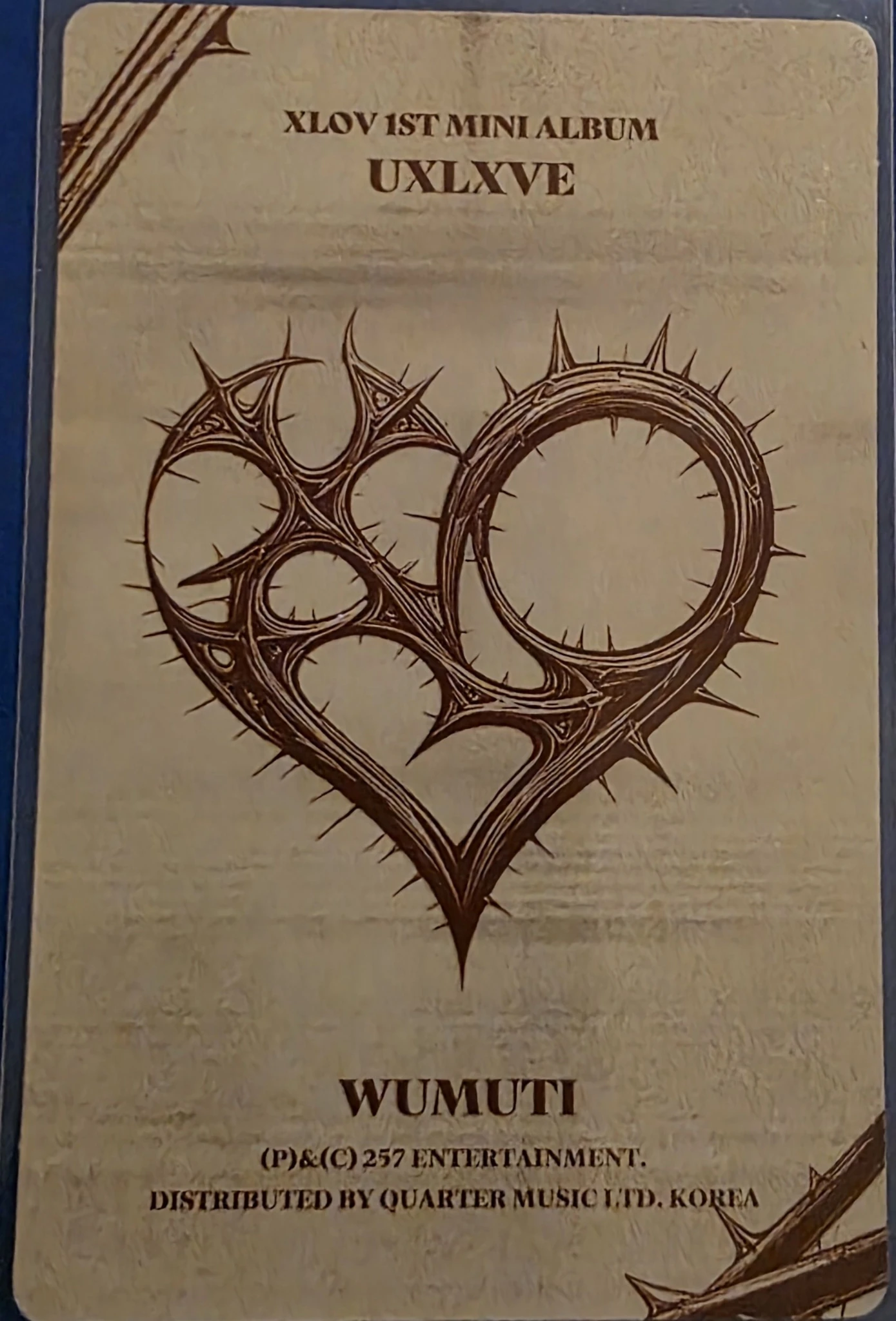 XLOV Wumuti XLOV - Wumuti - UXLXVE Album album photocard N version listing photo 2
