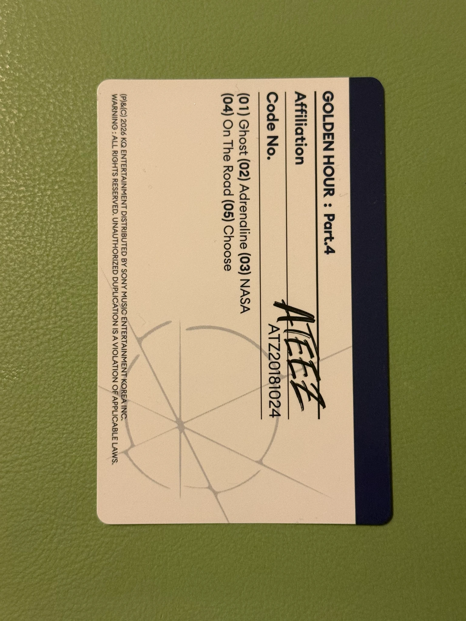 ATEEZ Wooyoung ATEEZ - Wooyoung - Golden Hour : Part.4 Album album photocard diary version listing photo 2