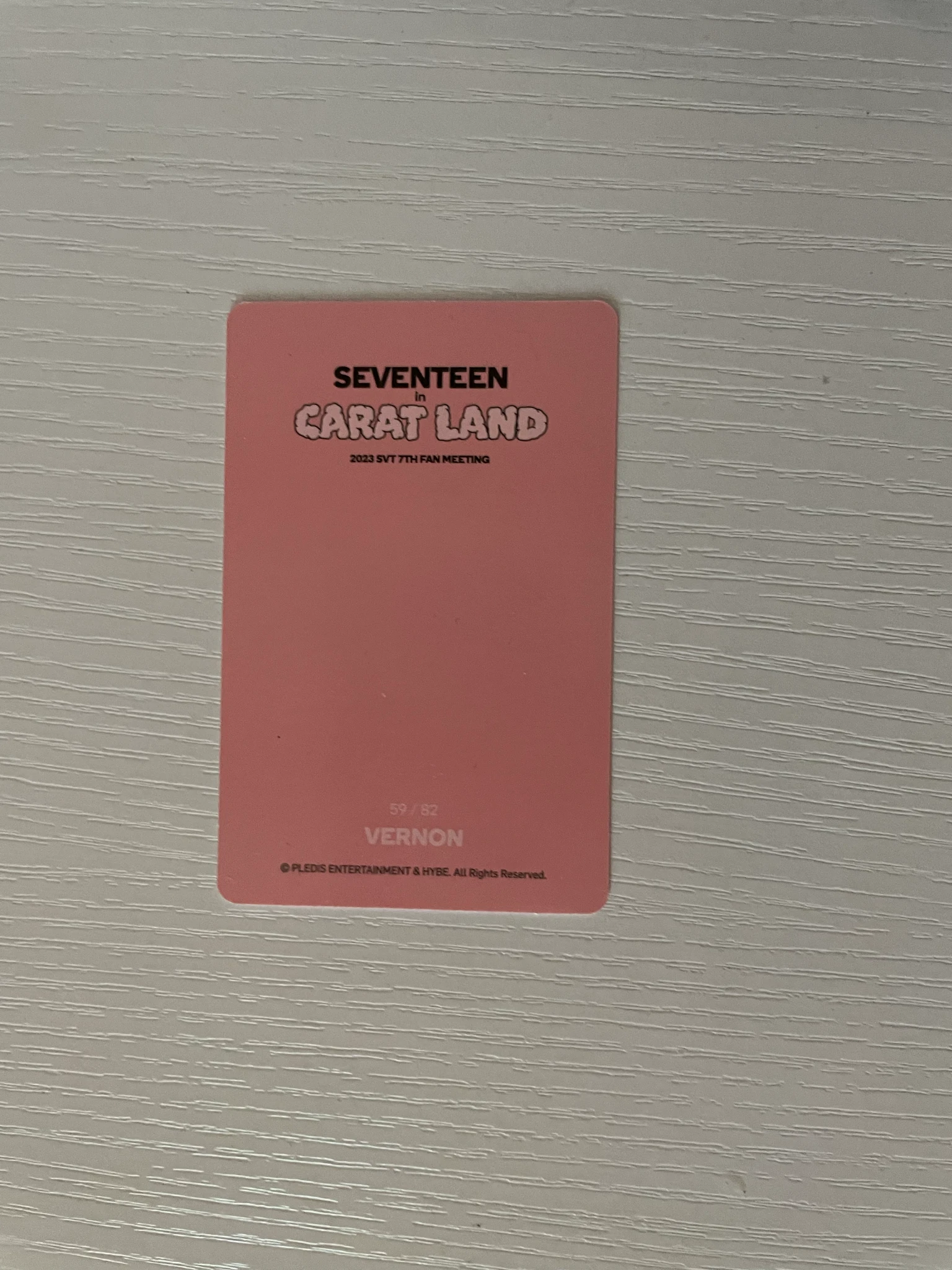 SEVENTEEN Vernon SEVENTEEN - Vernon - 2023 7TH SVT IN CARAT LAND Event merch photocard trading card fan meeting listing photo 2