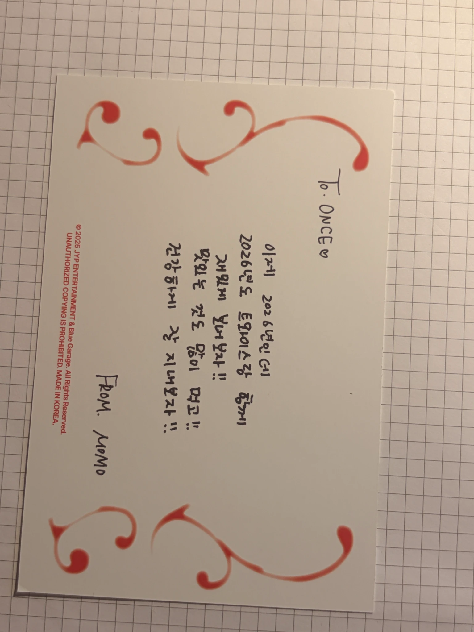 TWICE Momo TWICE - Momo - 2026 Season’s Greetings: RED WHISPERS Other message card postcard postcard set listing photo 2