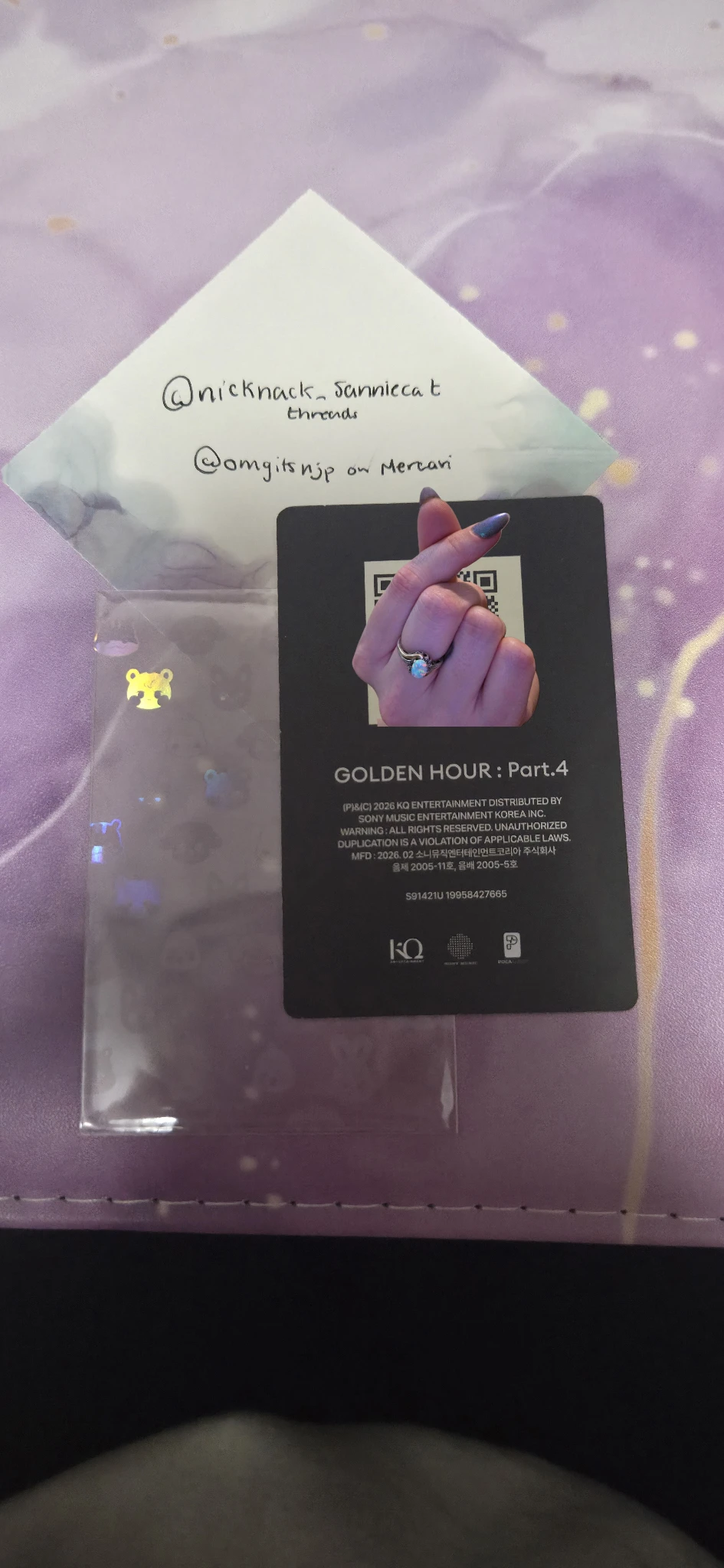 ATEEZ Hongjoong ATEEZ - Hongjoong - Golden Hour : Part.4 Album Z version qr card poca album album photocard listing photo 2
