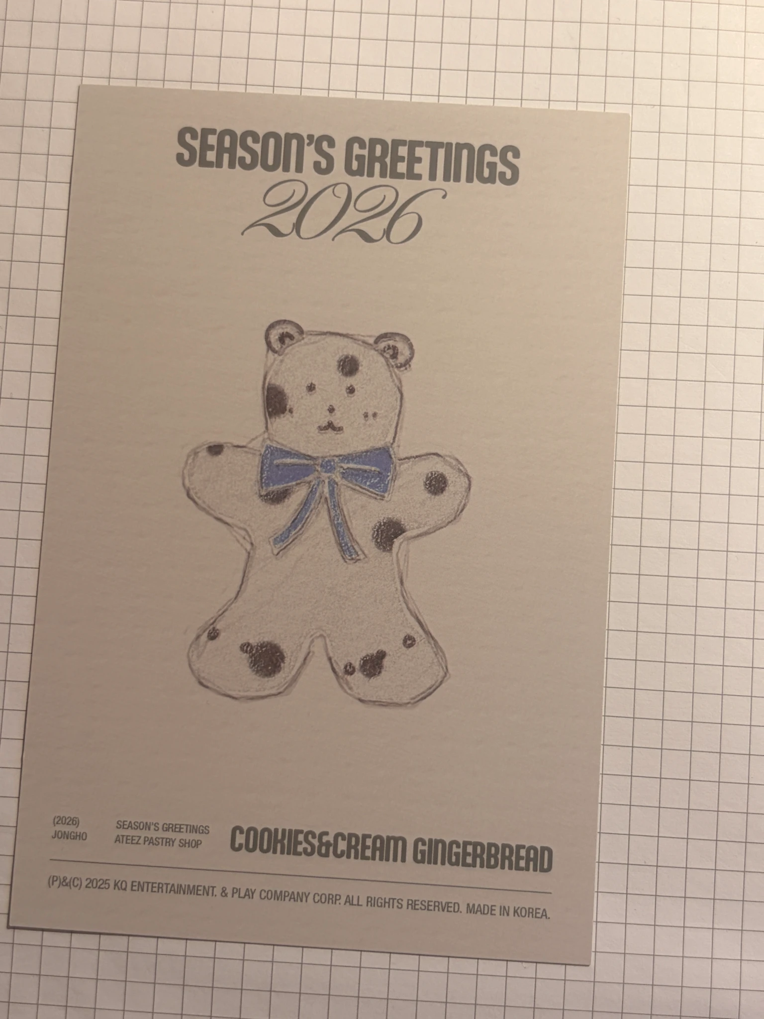 ATEEZ Jongho ATEEZ - Jongho - 2026 SEASONS GREETINGS Other postcard set listing photo 2