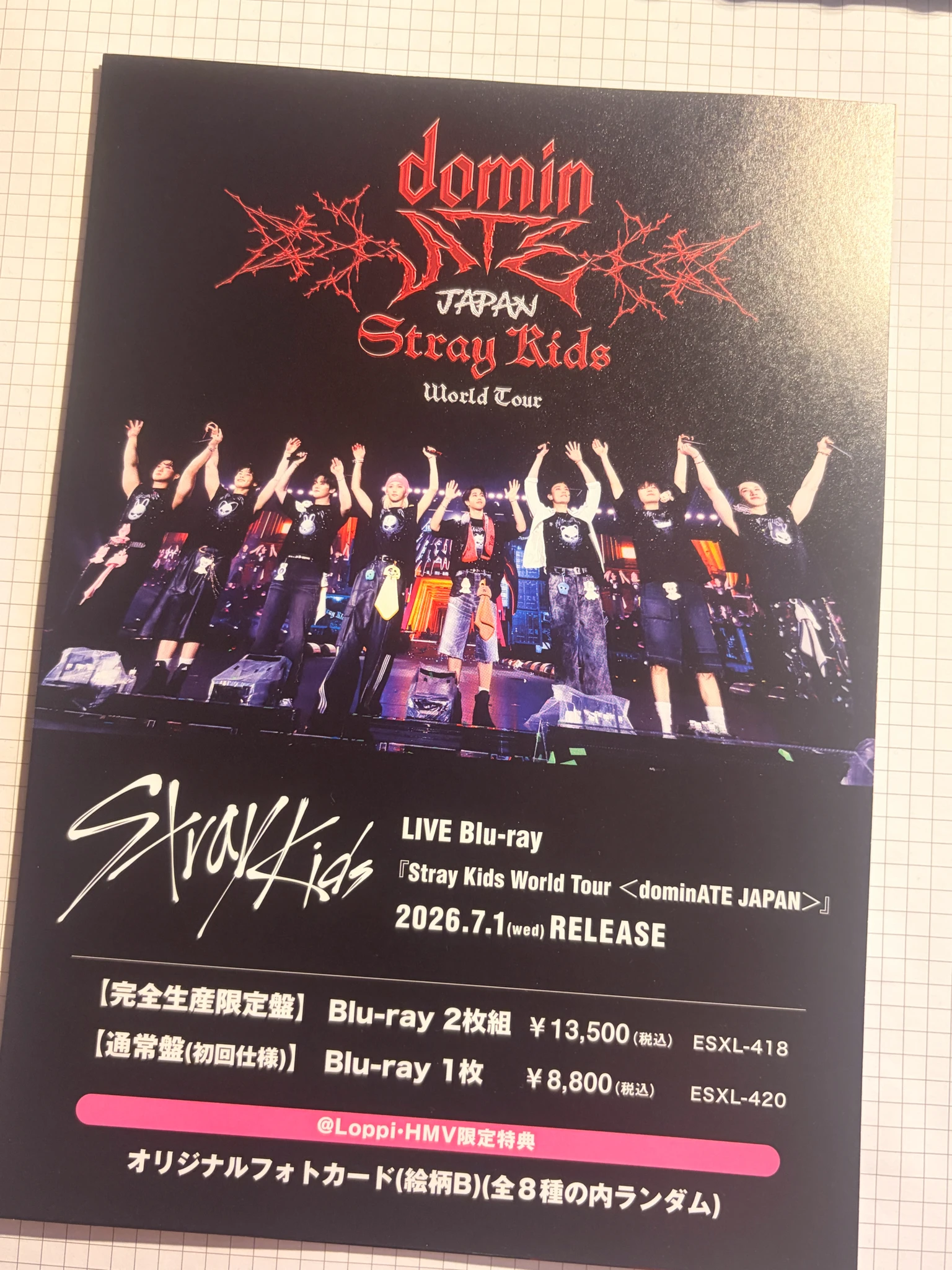 Stray Kids Lee Know Stray Kids - Lee Know - World Tour <dominATE JAPAN> LIVE Blu-ray Other purchase benefit hmv flyer supplemental listing photo 2