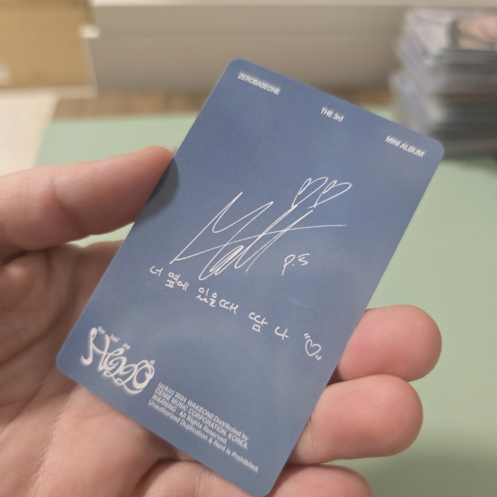 ZEROBASEONE Matthew ZEROBASEONE - Matthew - You had me at HELLO Album album photocard sunshower version listing photo 2