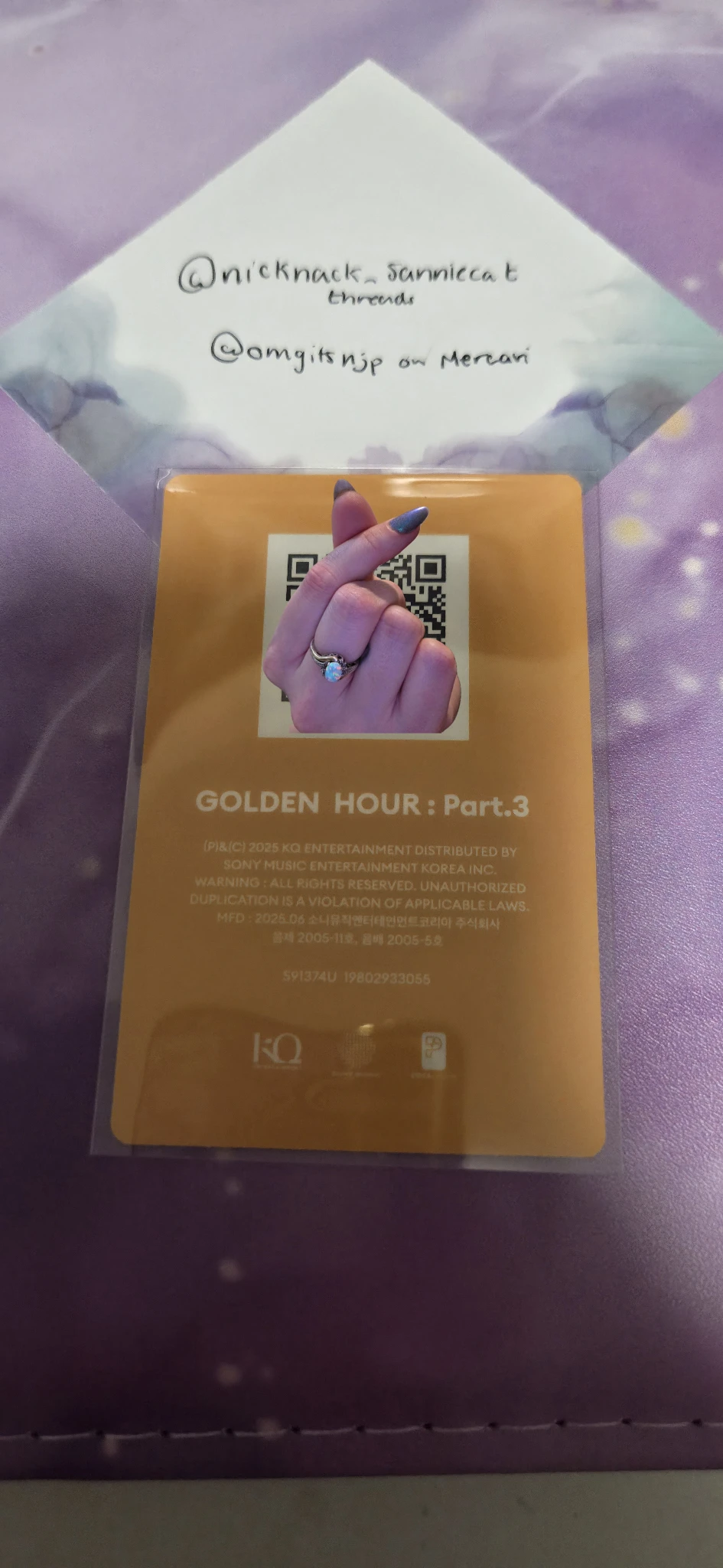 ATEEZ Mingi ATEEZ - Mingi - Golden Hour : Part.3 Album poca album qr ver. 1 listing photo 2